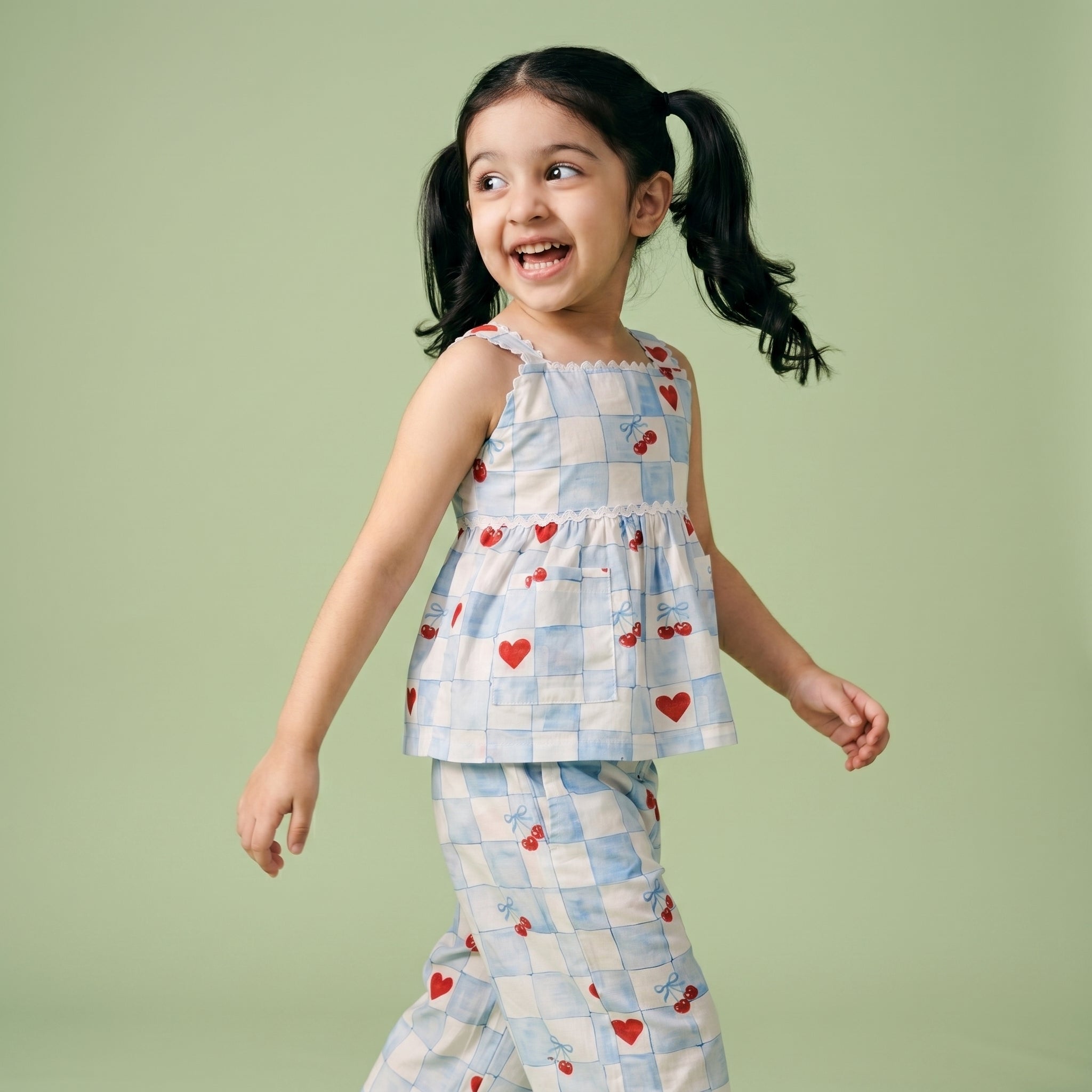 Cherie Blue Cotton Coord Set