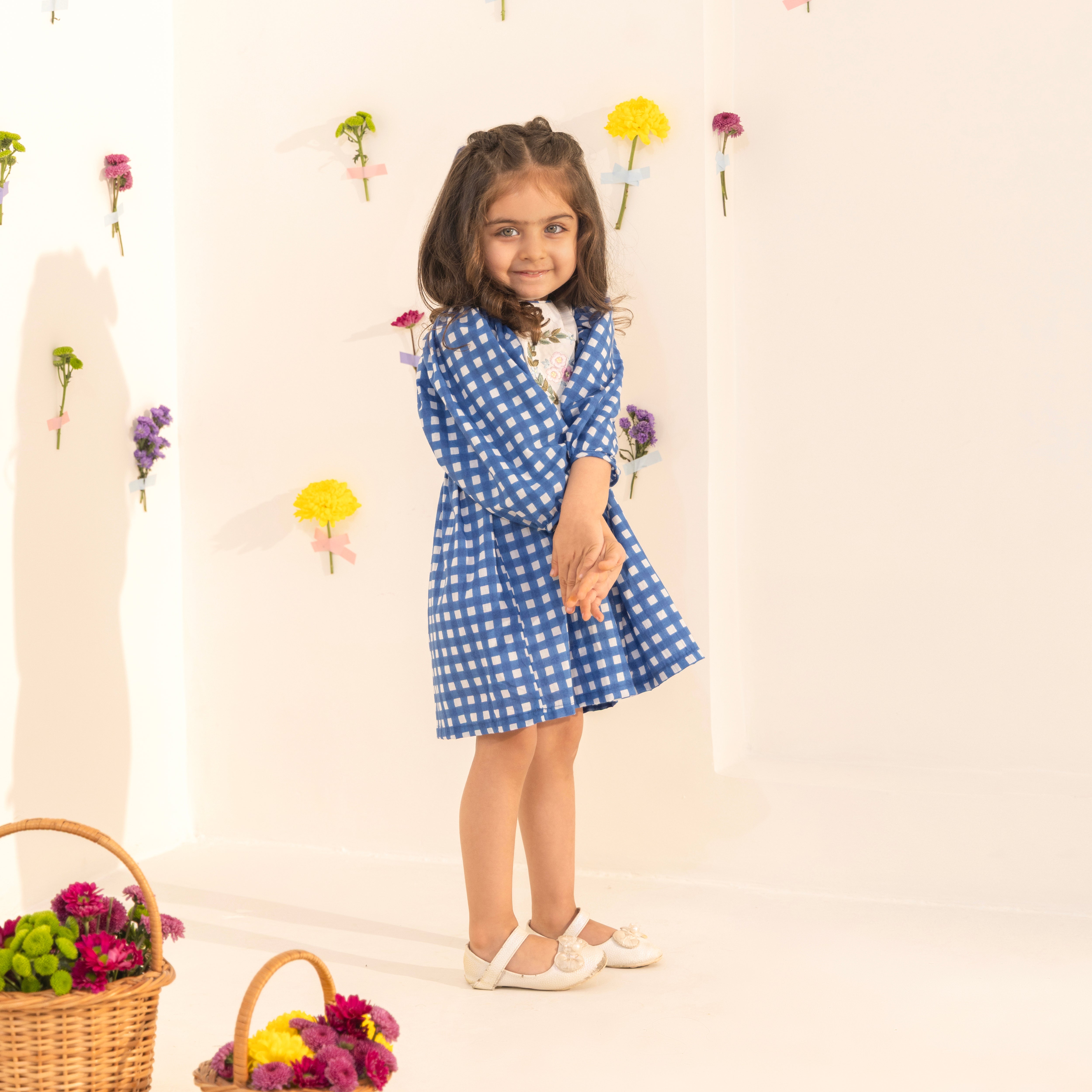 Celia Checkered Cotton Dress