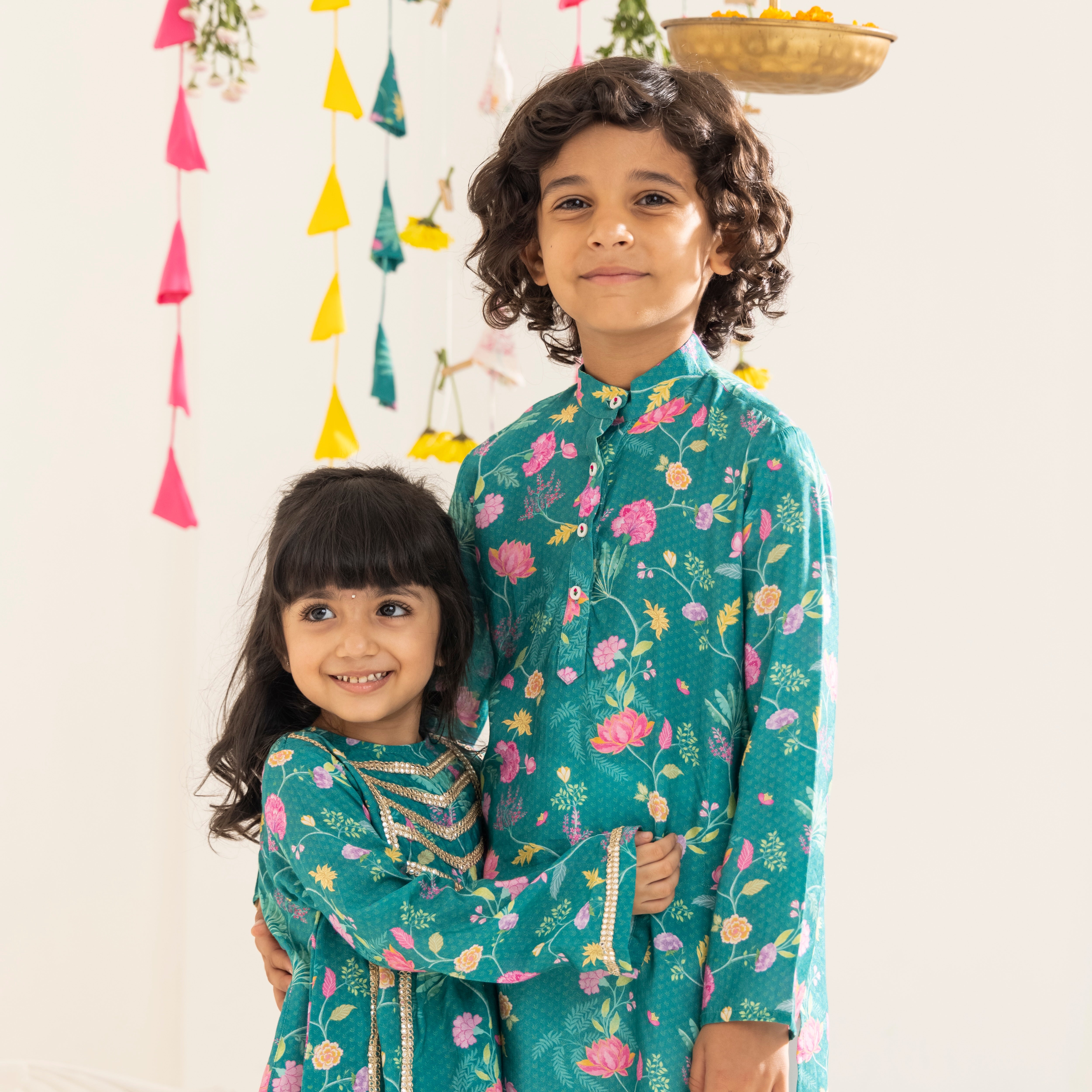 Aavir Floral Green Kurta