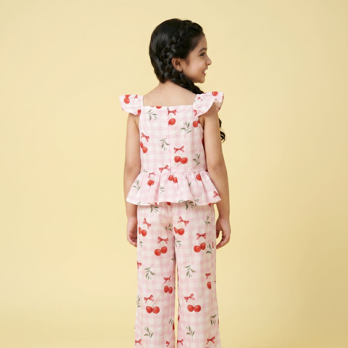 Amelie Pinky Cherry Cotton Cord Set - Bibbity Bobbity