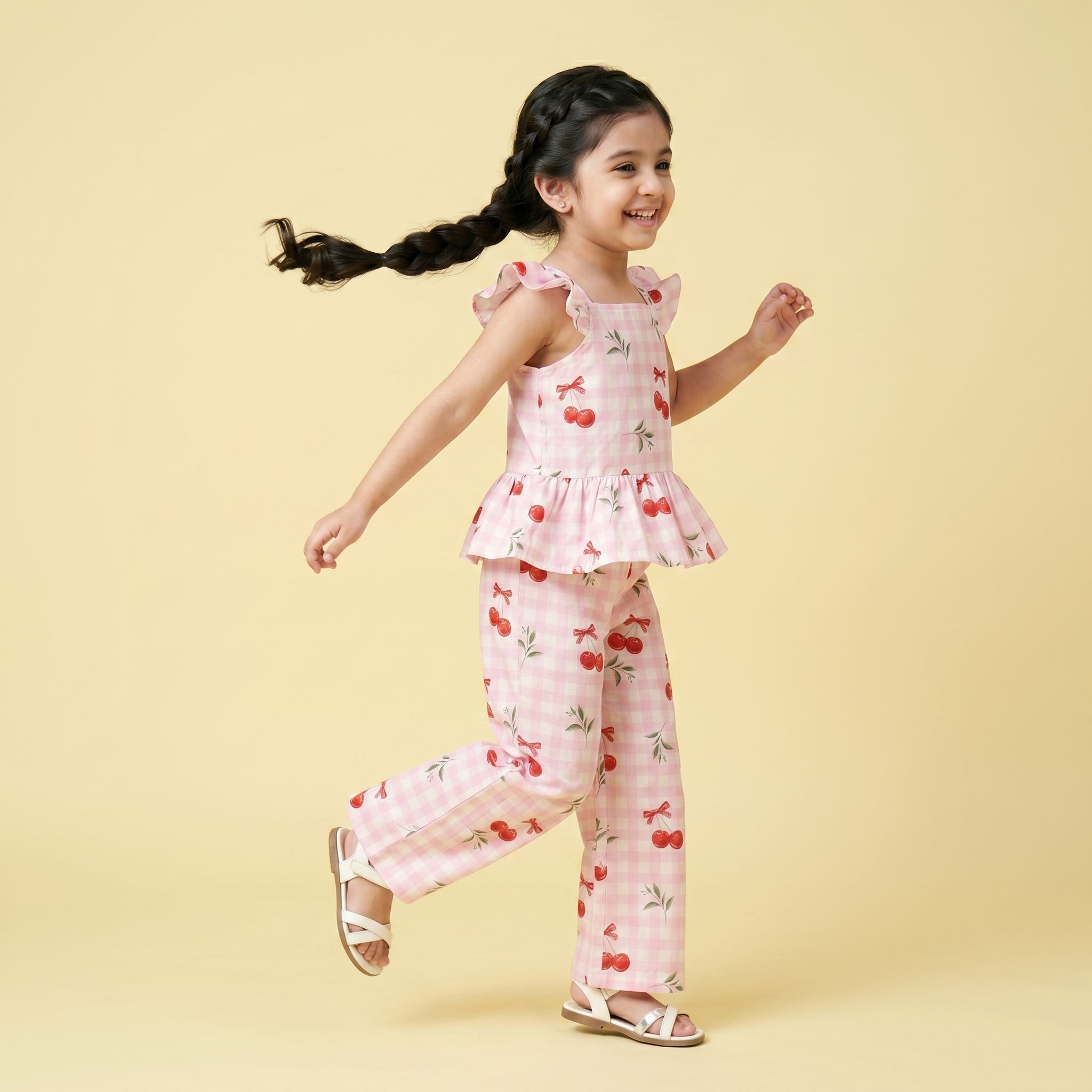 Amelie Pinky Cherry Cotton Cord Set - Bibbity Bobbity