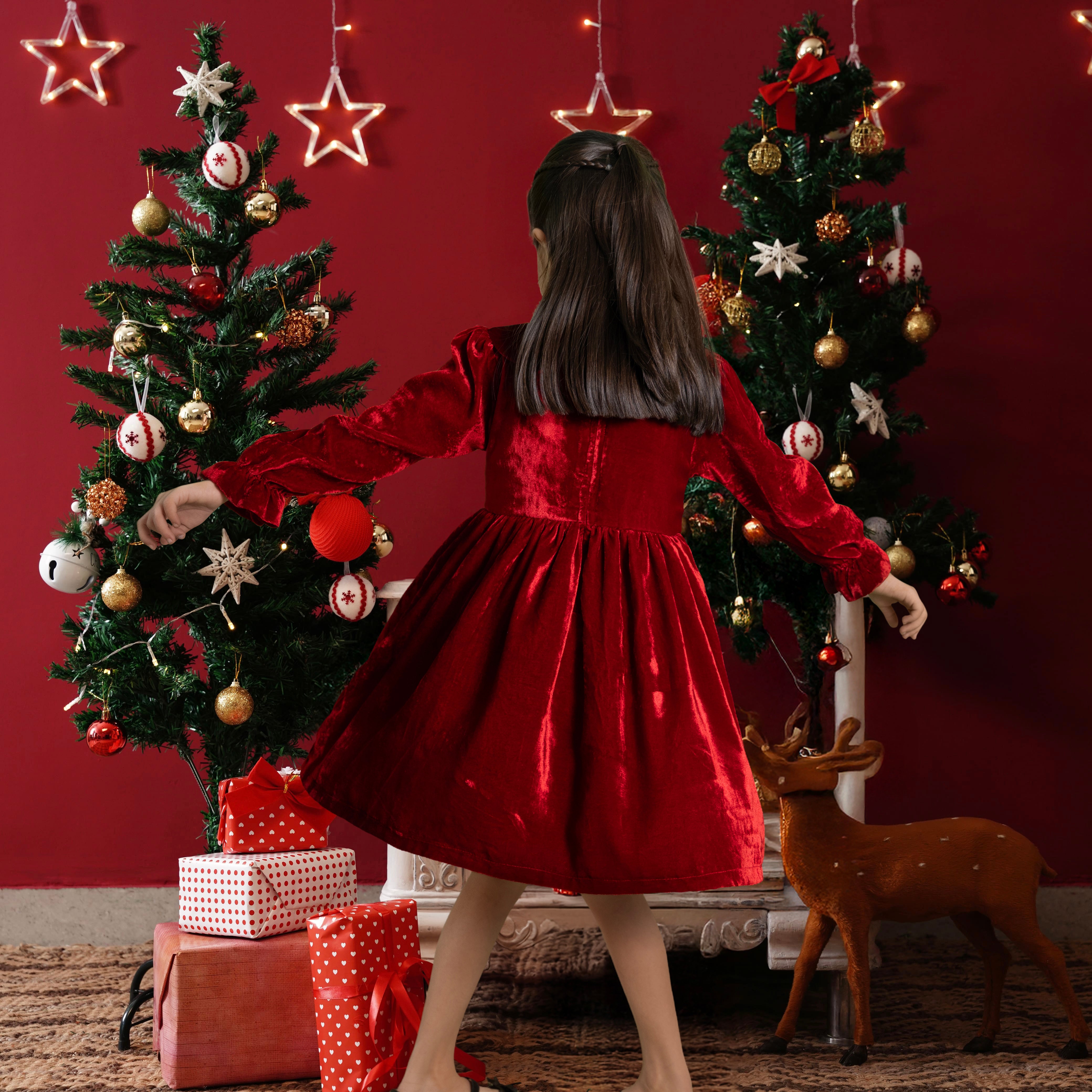 Aurelia Red Velvet Dress