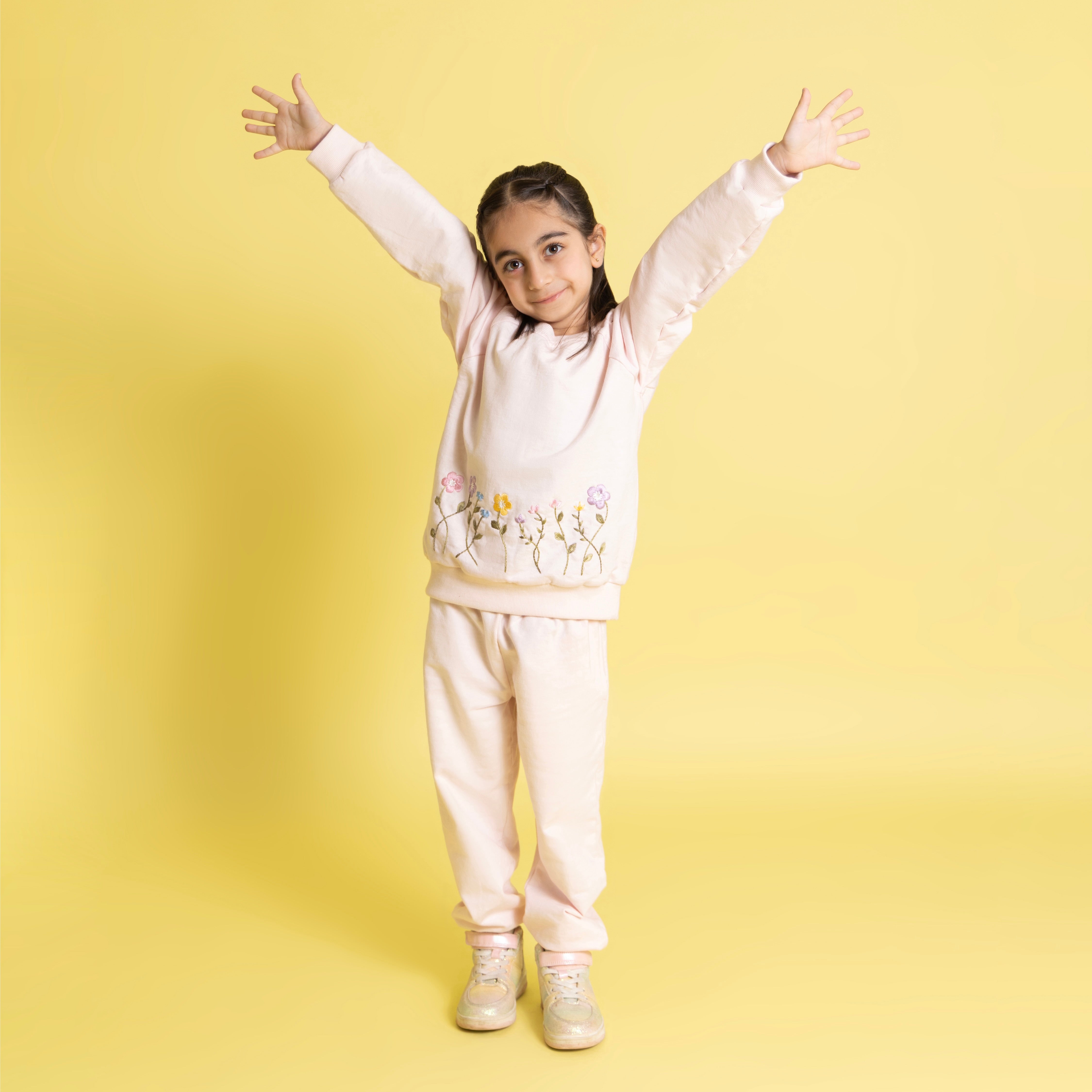 Kaia Pink Embroidered Track Set