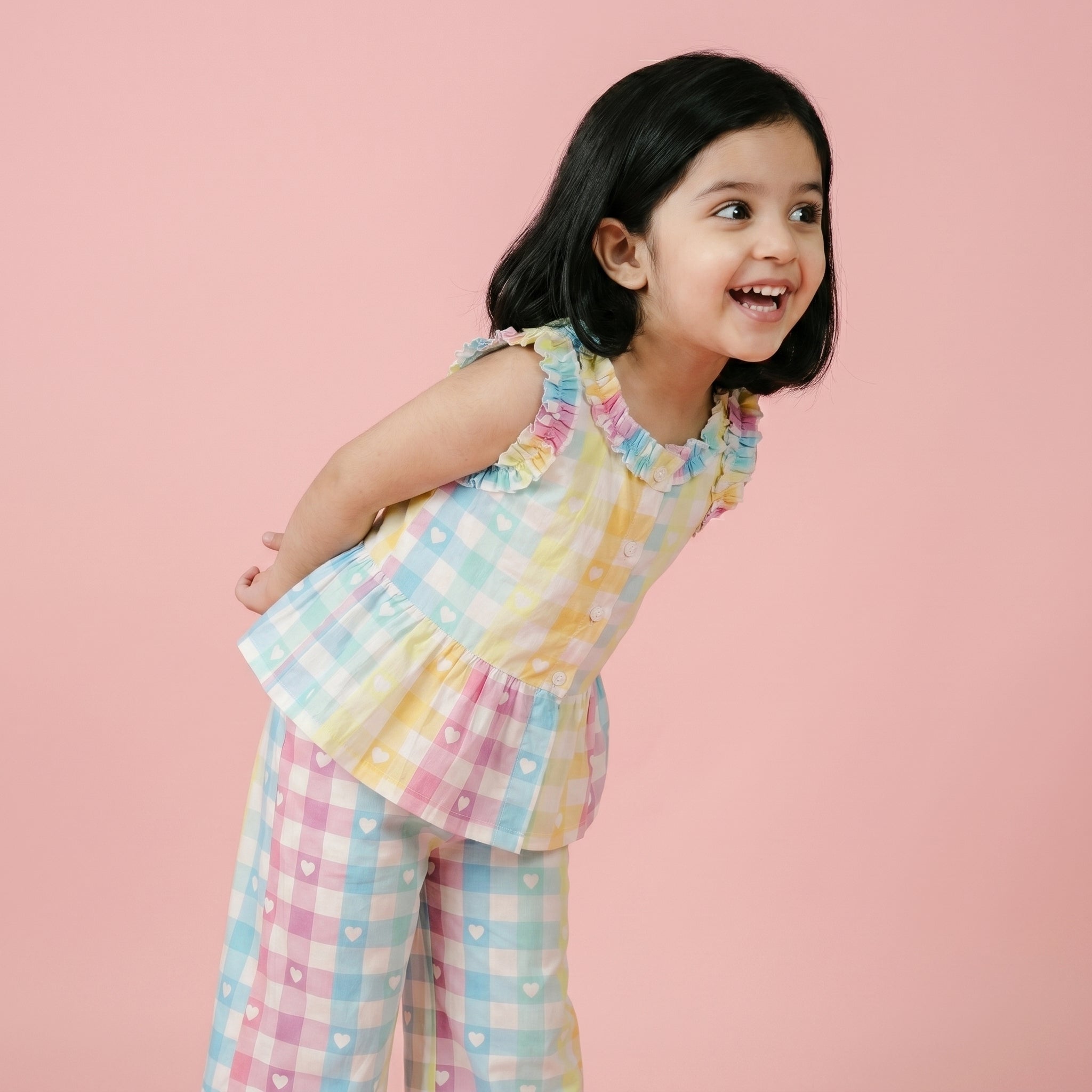 Lola Heart Cotton Coord Set with pants - Bibbity Bobbity