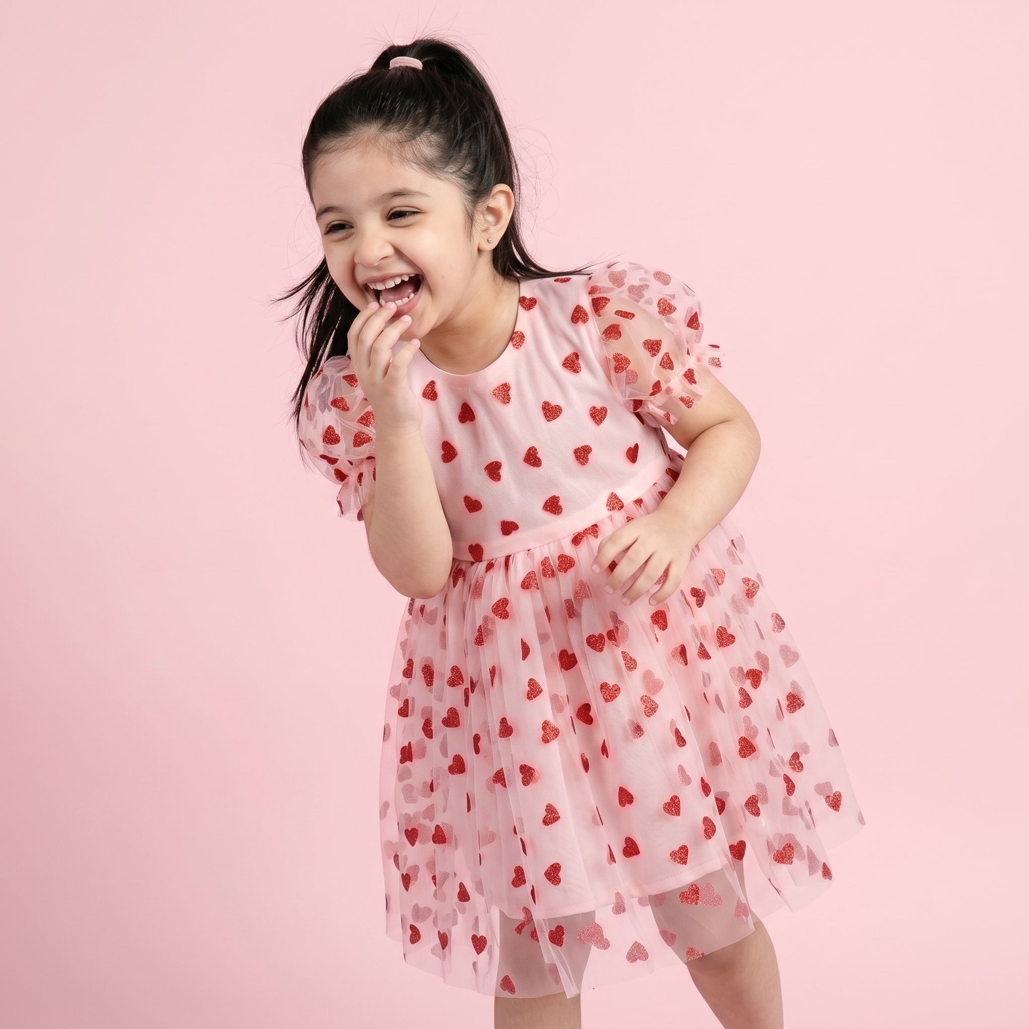 Mabel Pink Heart Baby Dress - Bibbity Bobbity