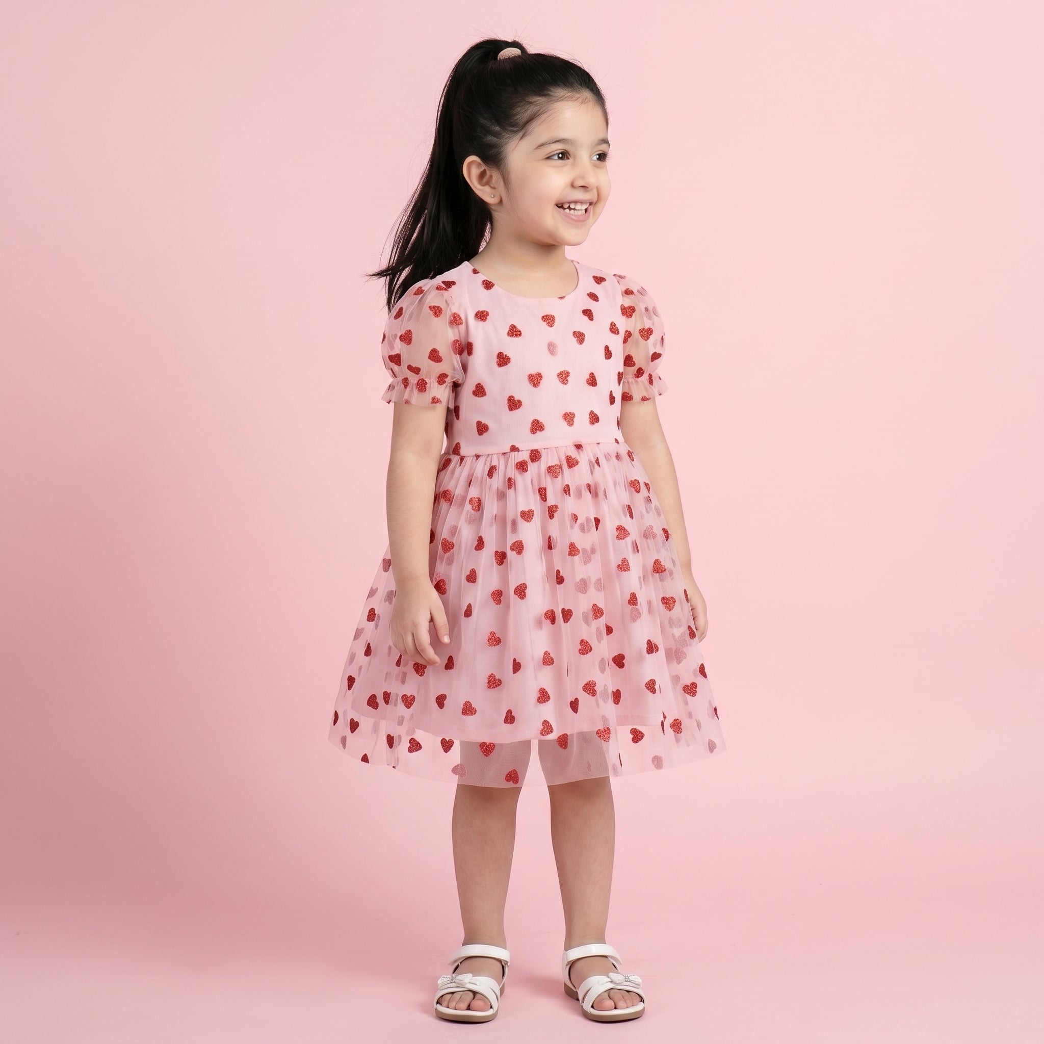 Mabel Pink Heart Baby Dress - Bibbity Bobbity