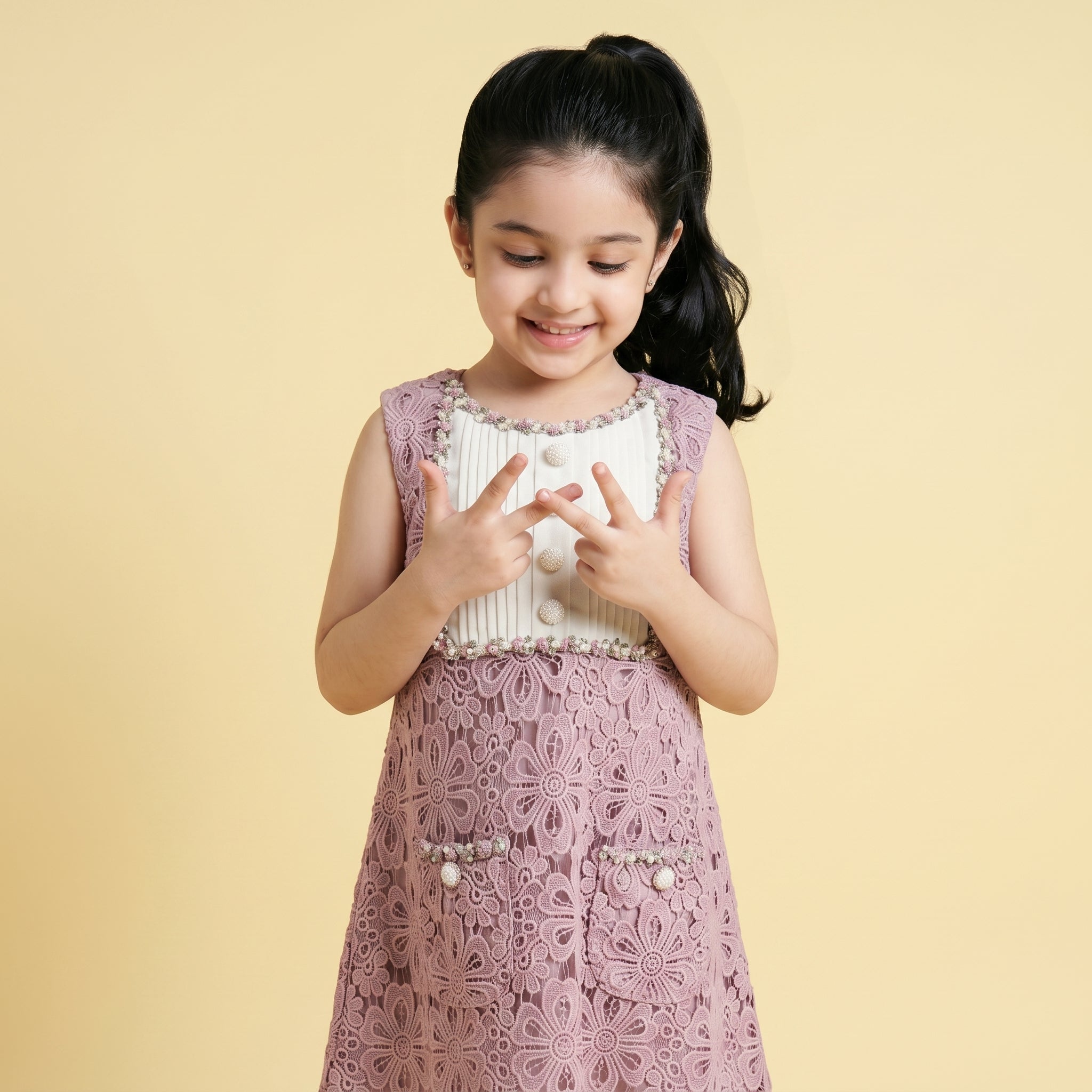 Madeleine Lavender Lace Dress - Bibbity Bobbity
