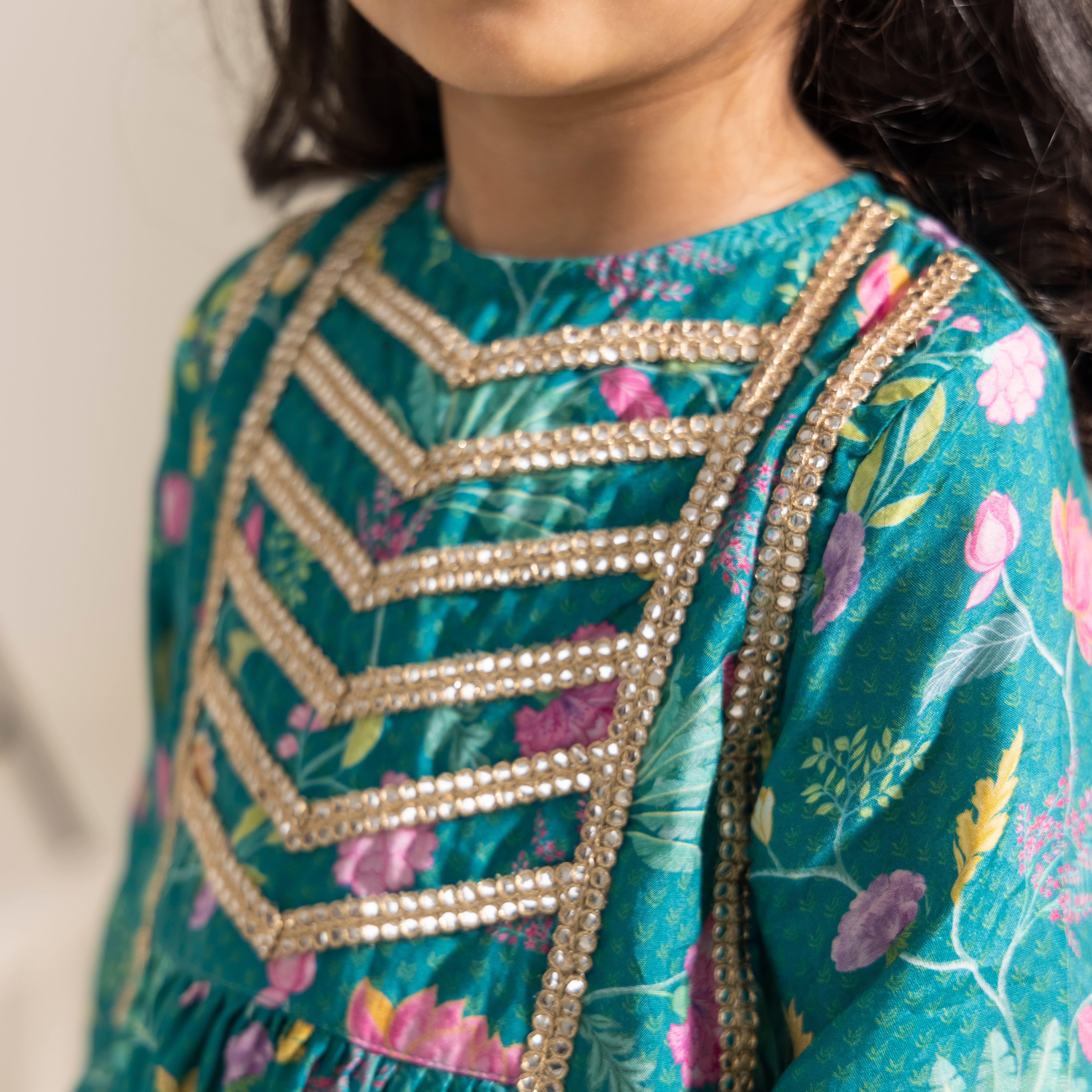 Mehrun Green Kurta Set - Bibbity Bobbity