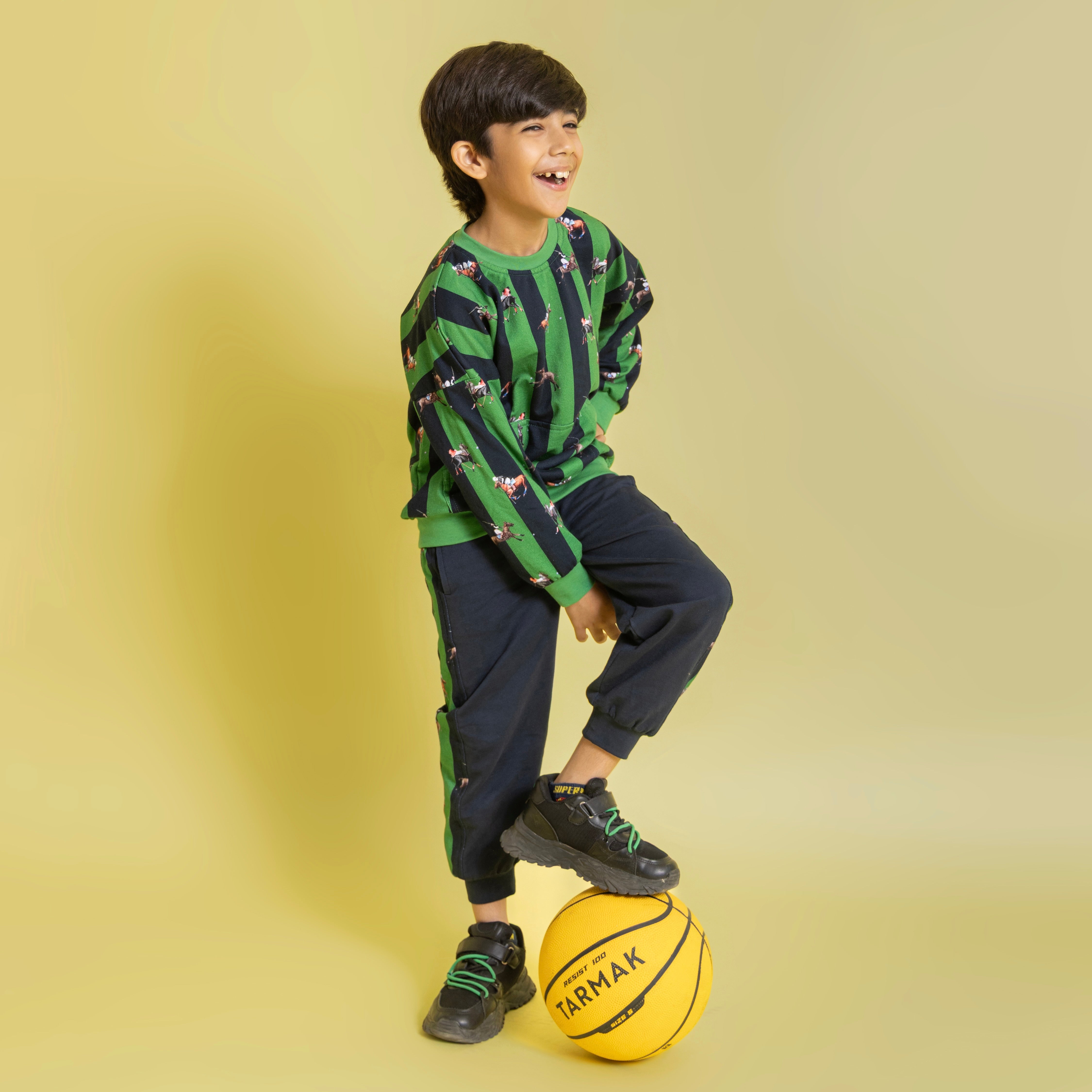 Nolan Green & Blue Stripe Track Set
