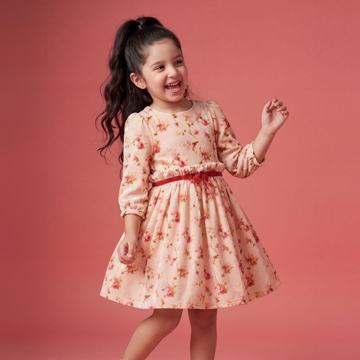 Emmy Pink Velvet Dress