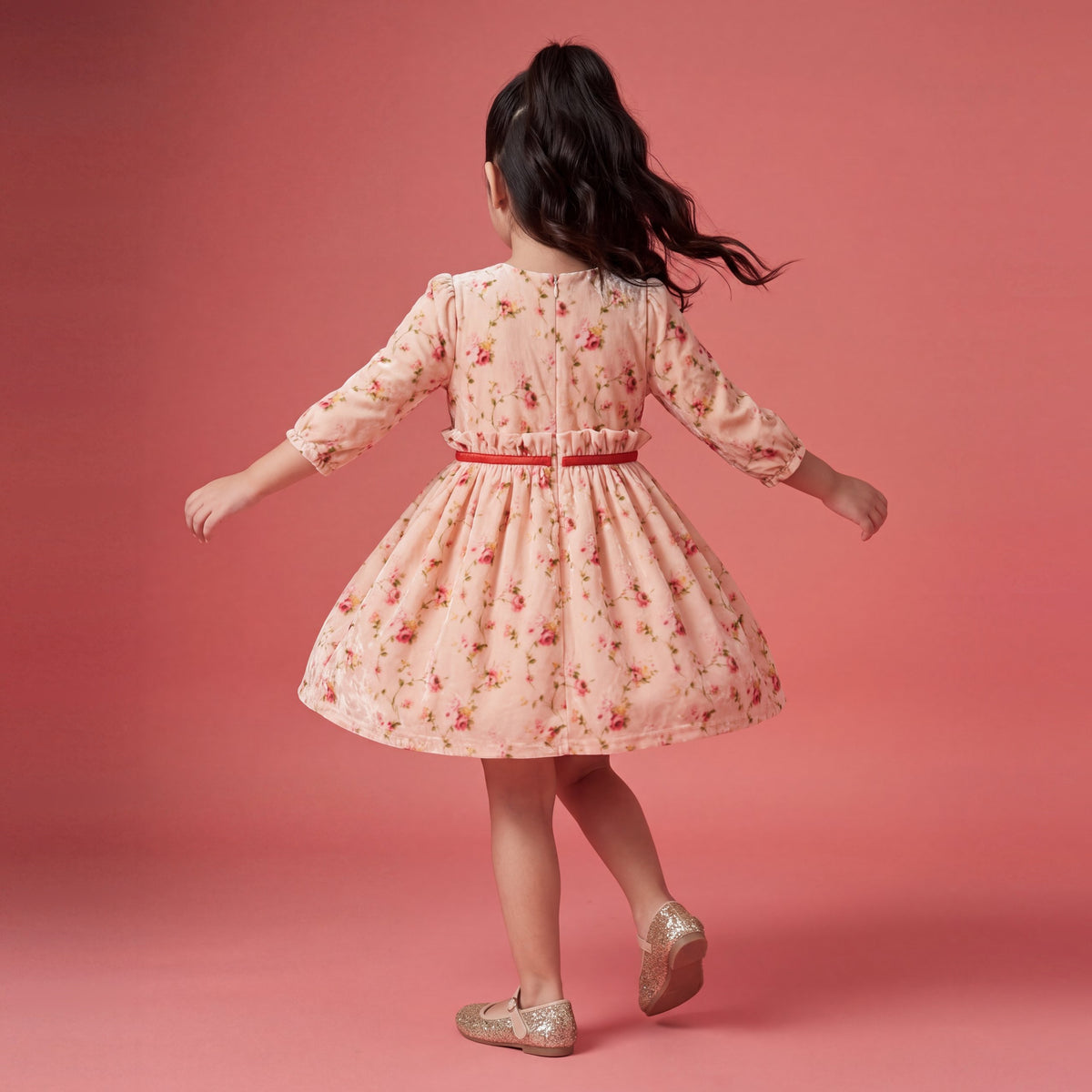 Emmy Pink Velvet Dress