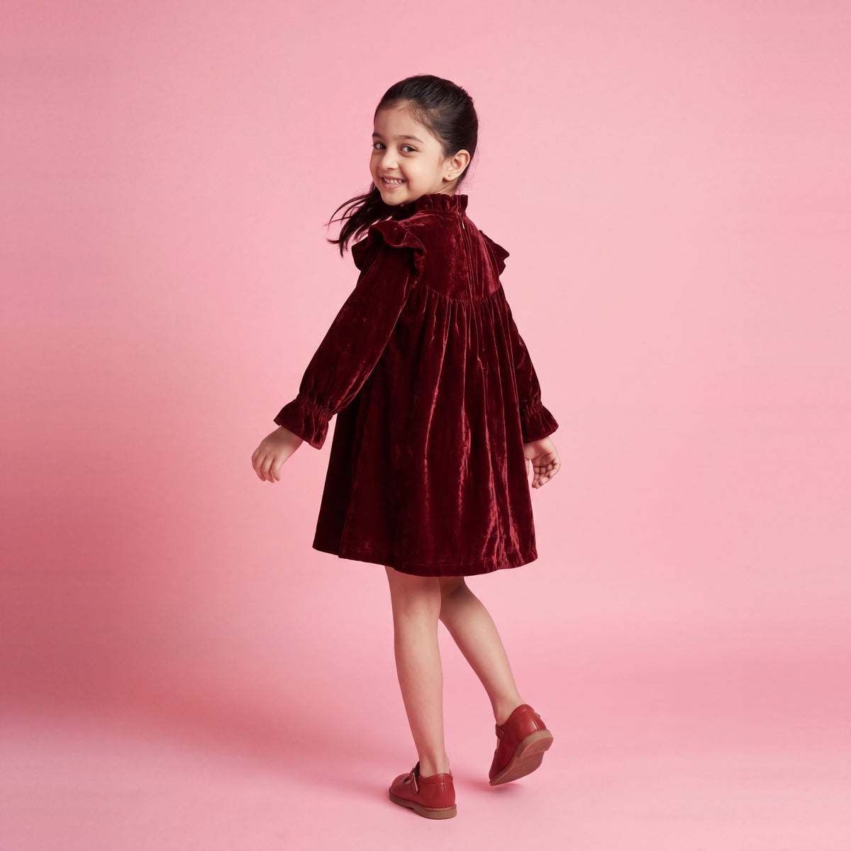 Rue Embroidered Velvet Dress