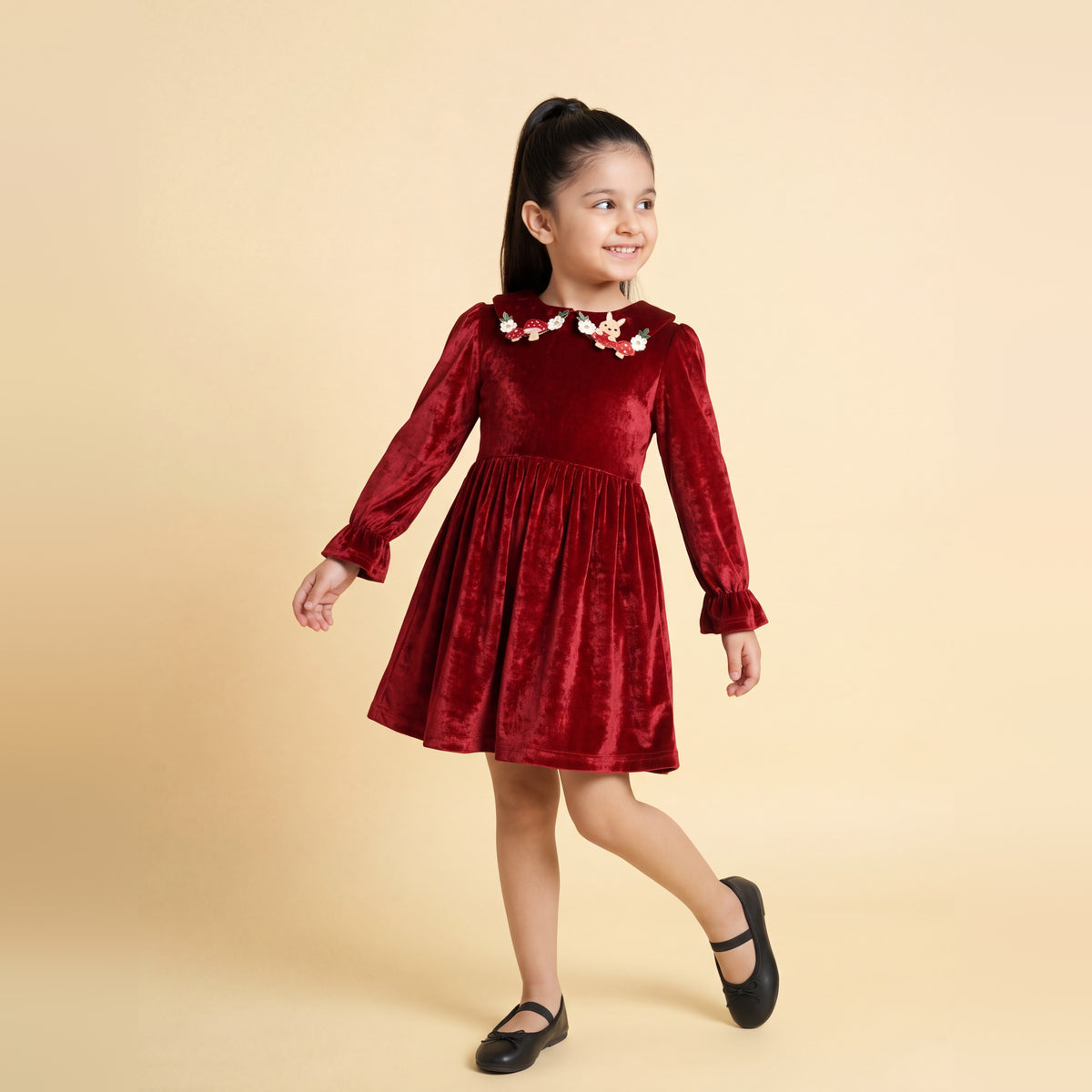 Aurelia Red Velvet Dress