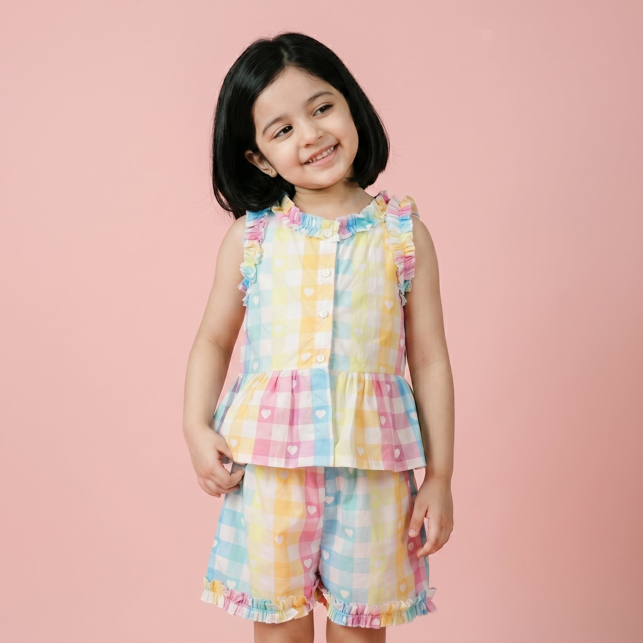 Lola Heart Cotton Coord Set with Shorts