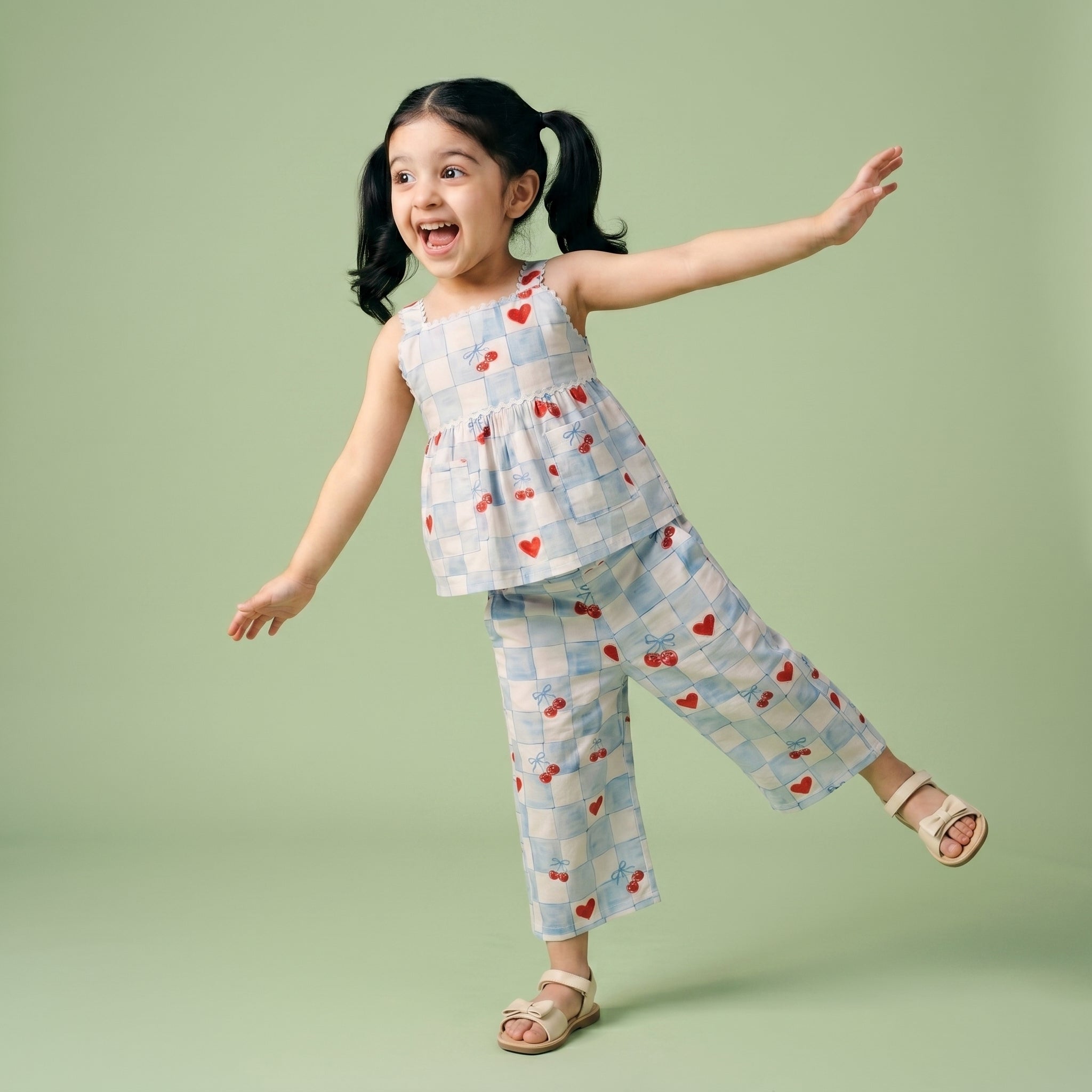 Cherie Blue Cotton Coord Set