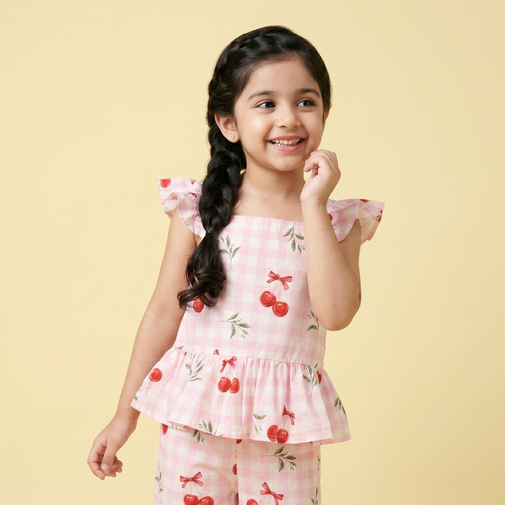 Amelie Pinky Cherry Cotton Cord Set