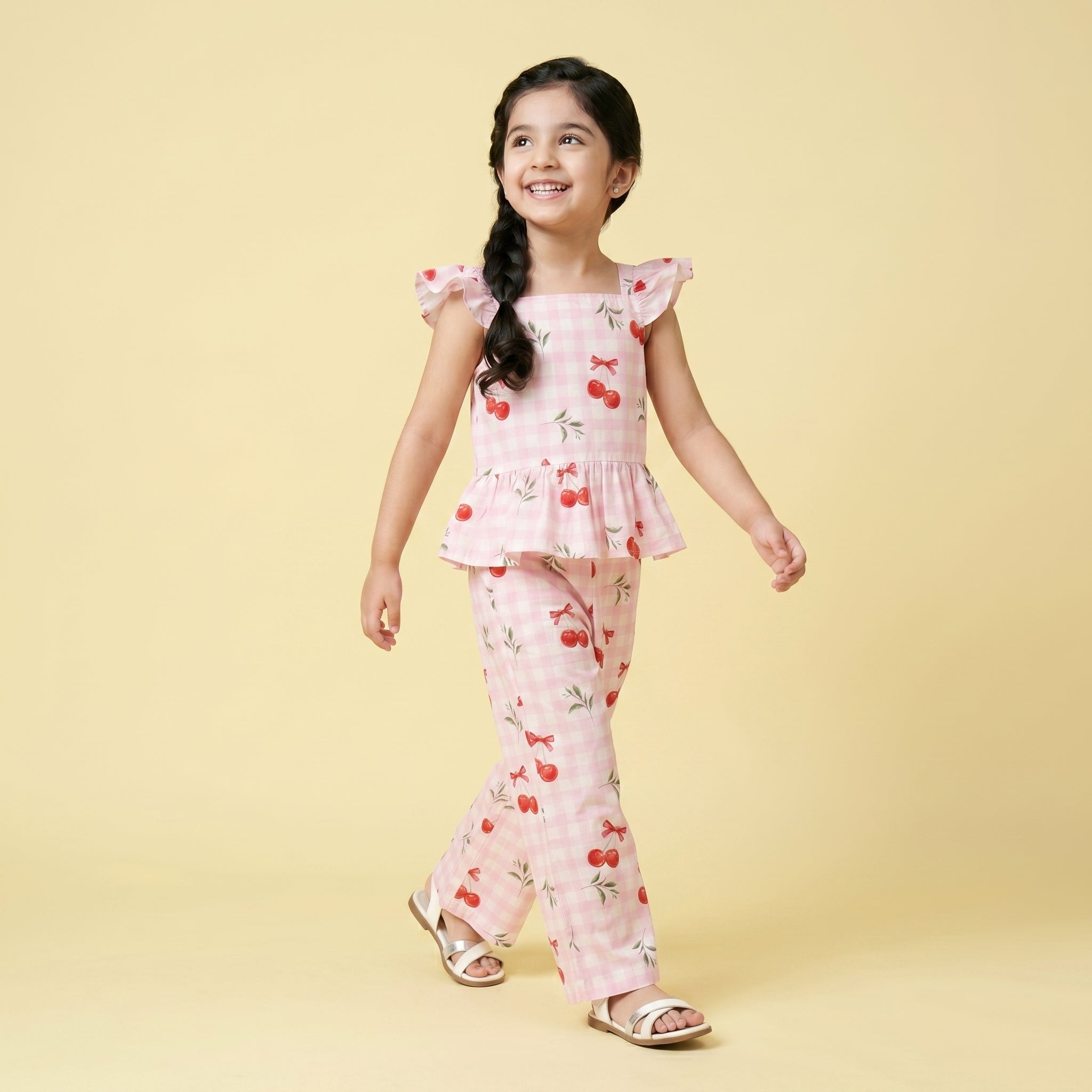 Amelie Pinky Cherry Cotton Cord Set