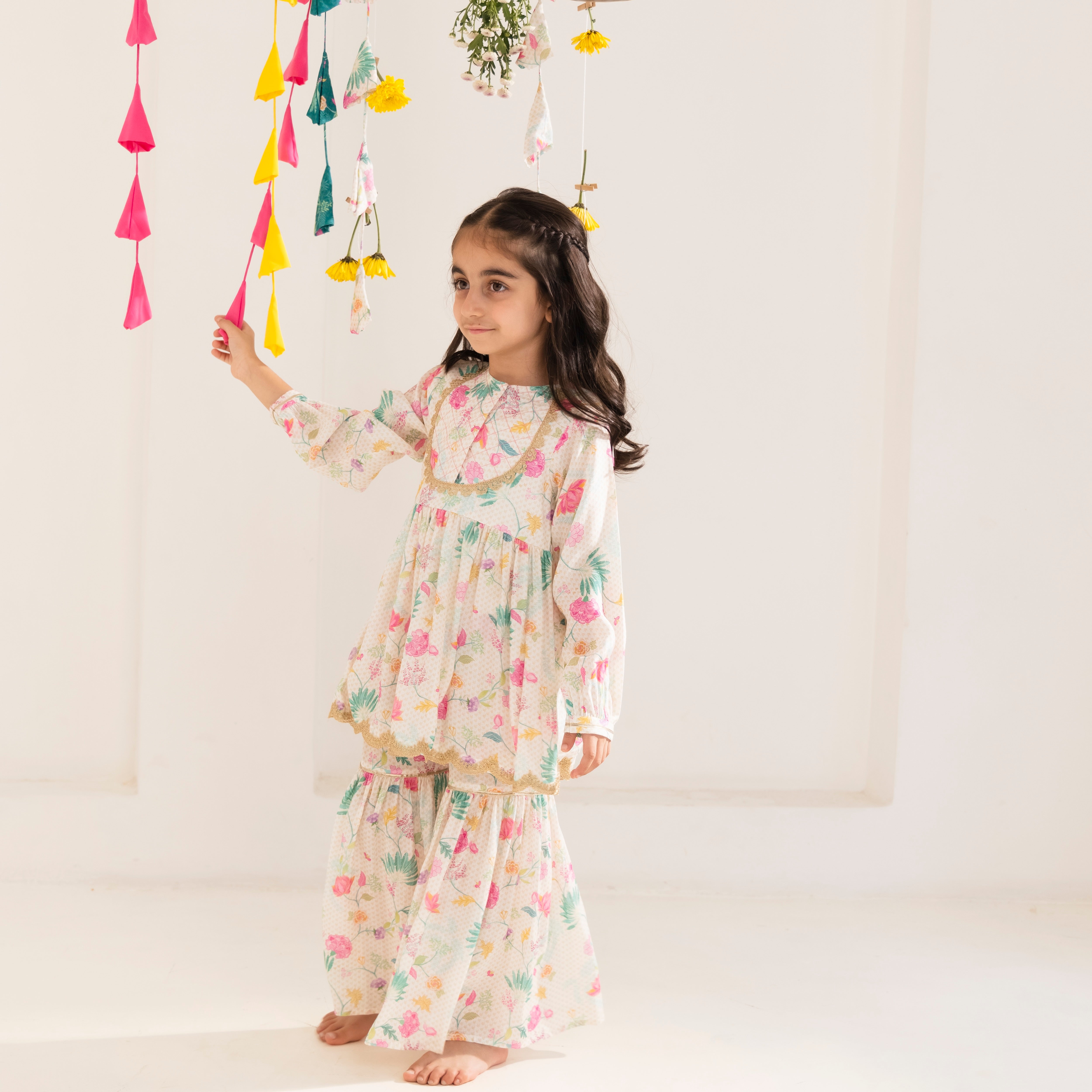 Nooriya White Sharara Set