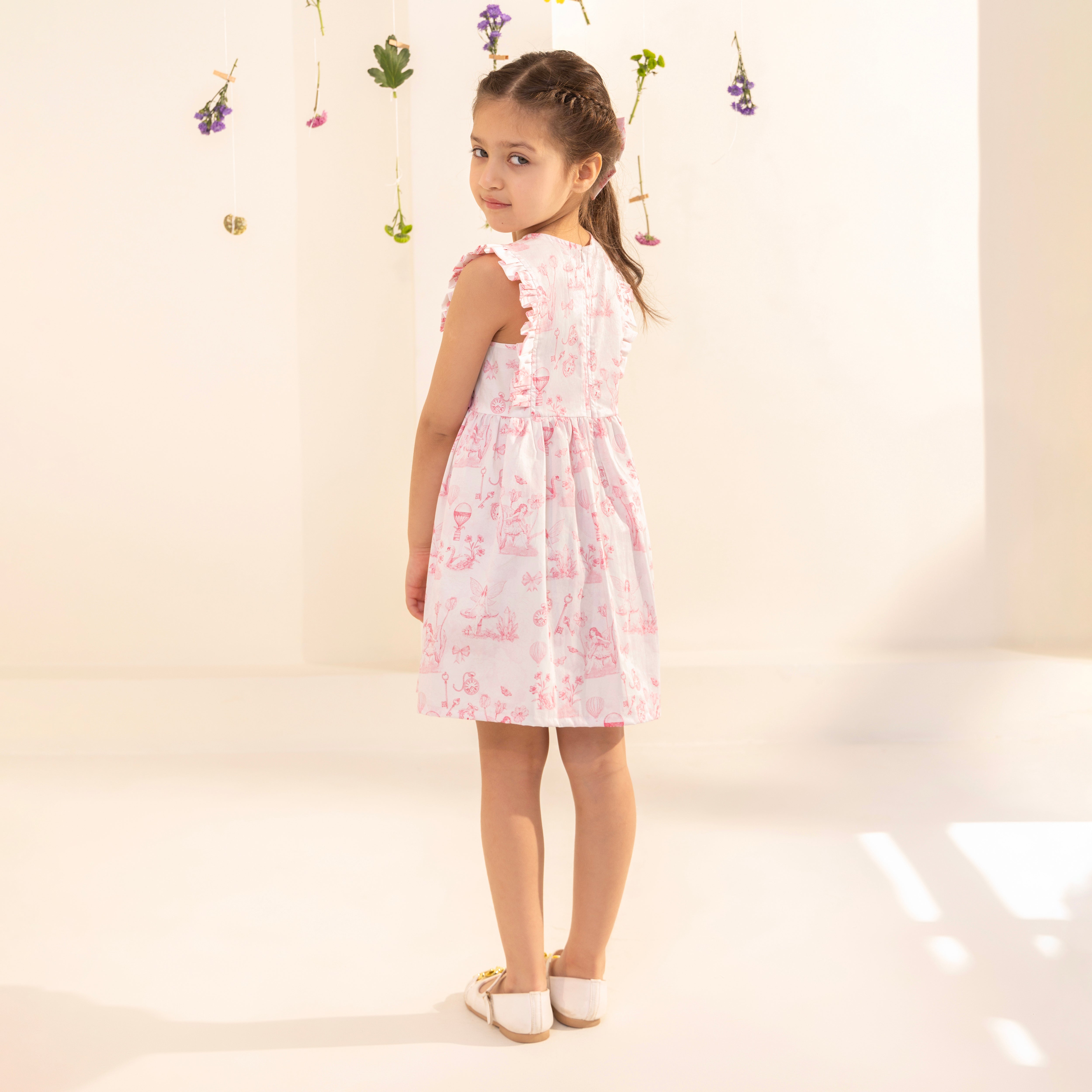 Iris Pink Toile Summer Dress