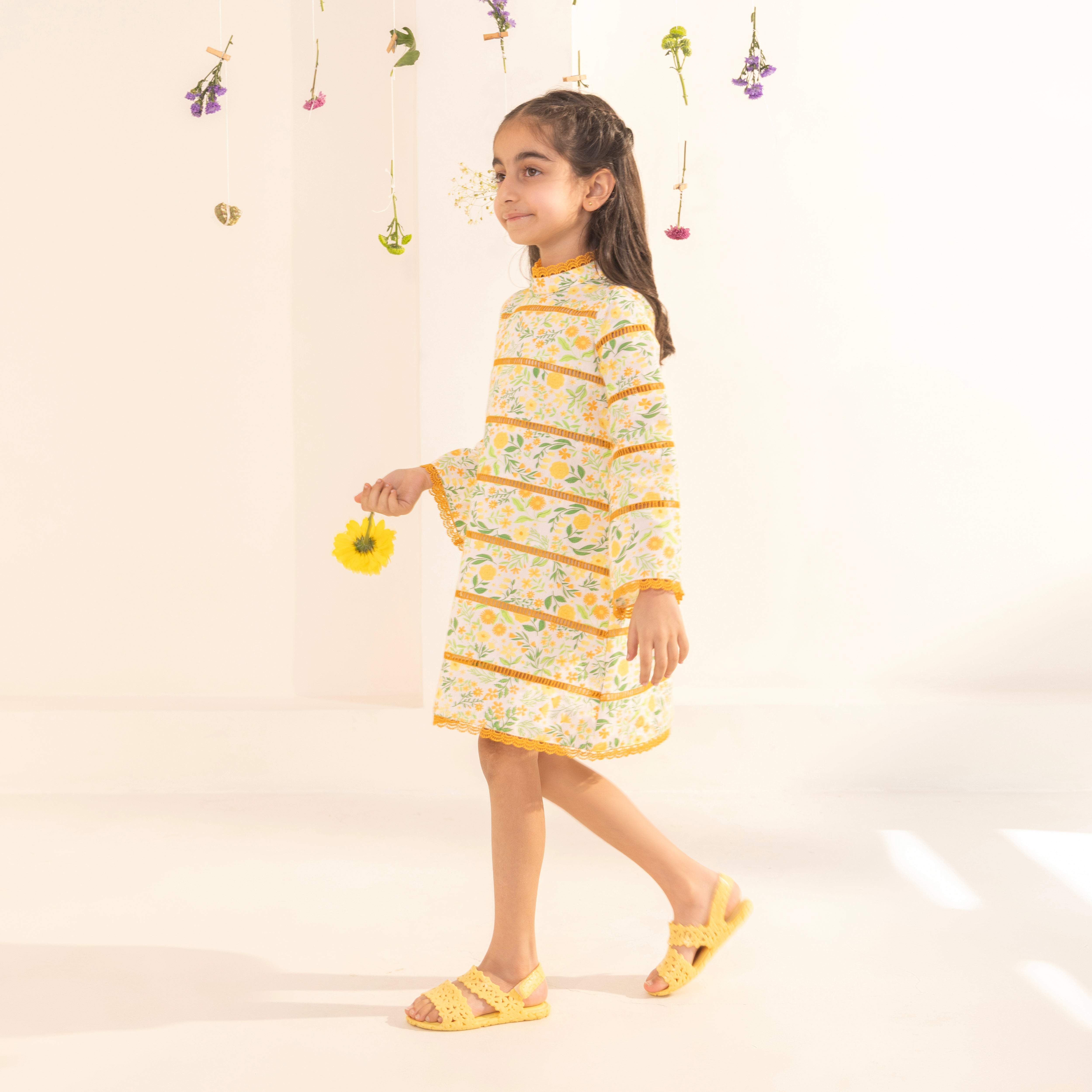 Alessia Printed Cotton Lace Dress