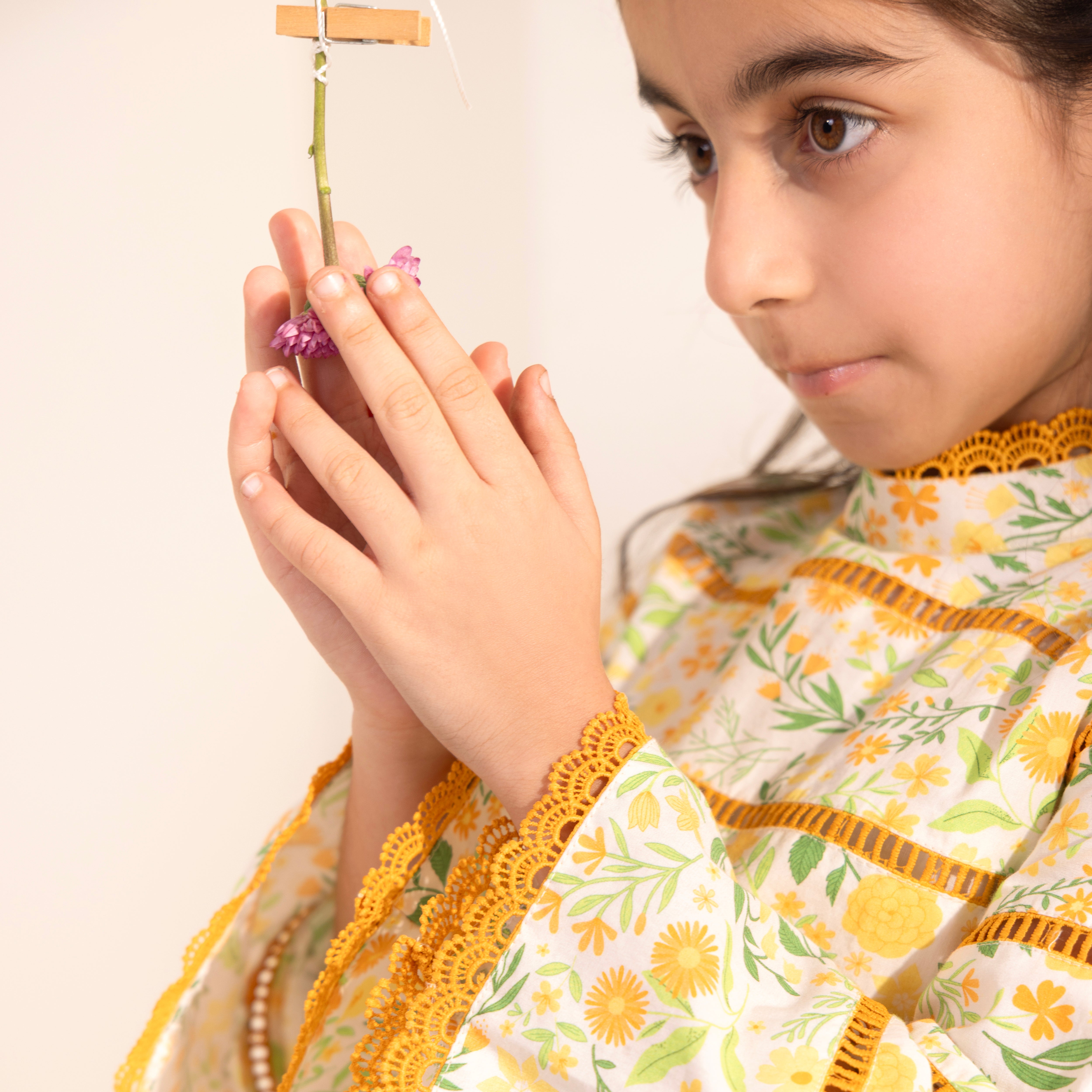 Alessia Printed Cotton Lace Dress