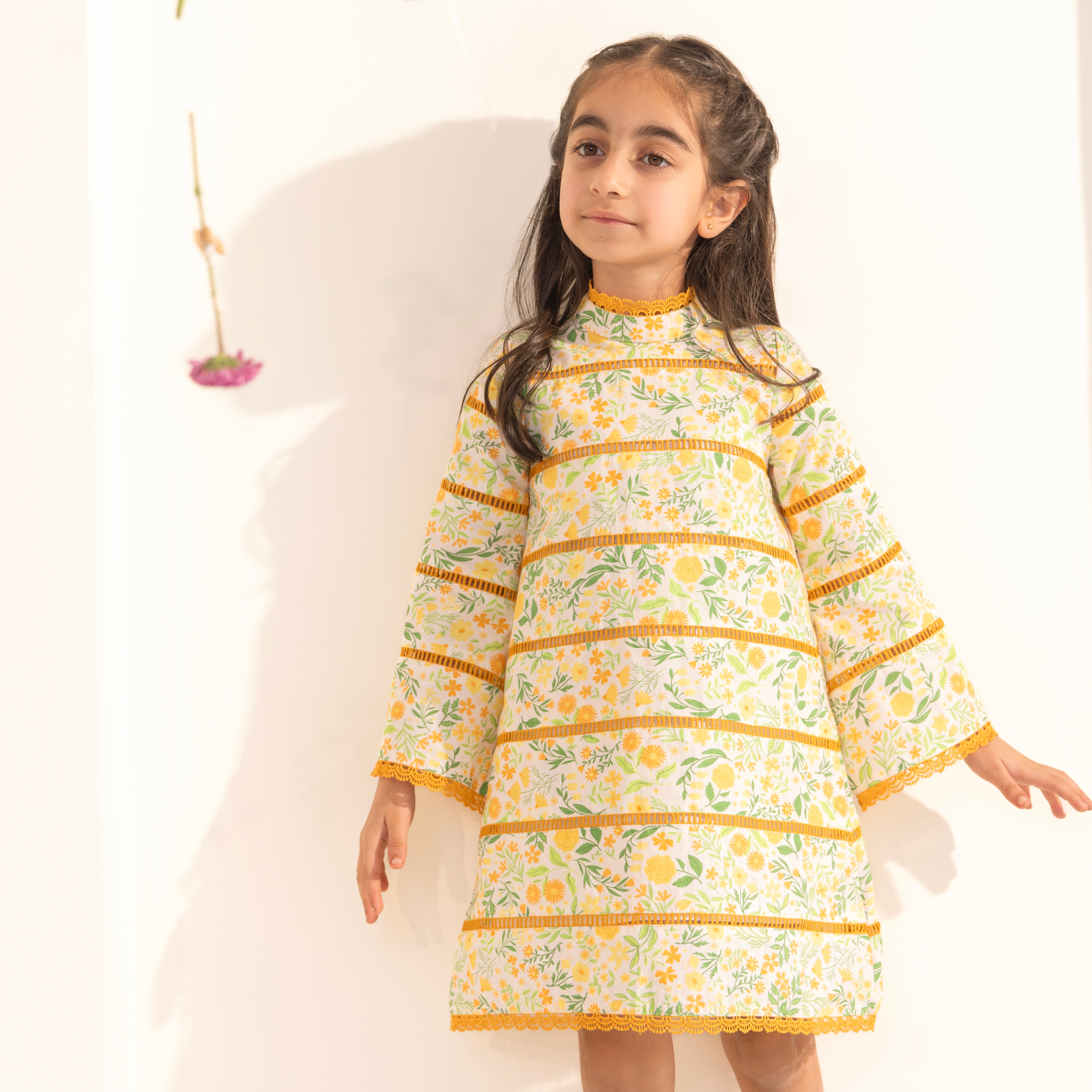 Alessia Printed Cotton Lace Dress