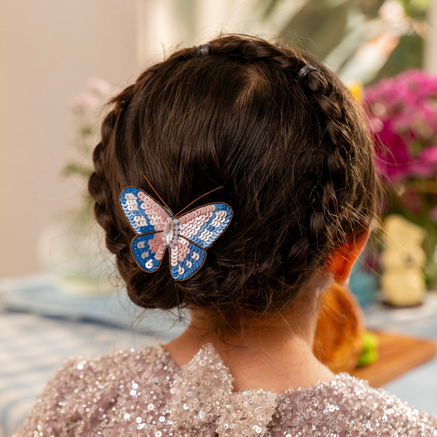 Pink & Blue Butterfly Clip