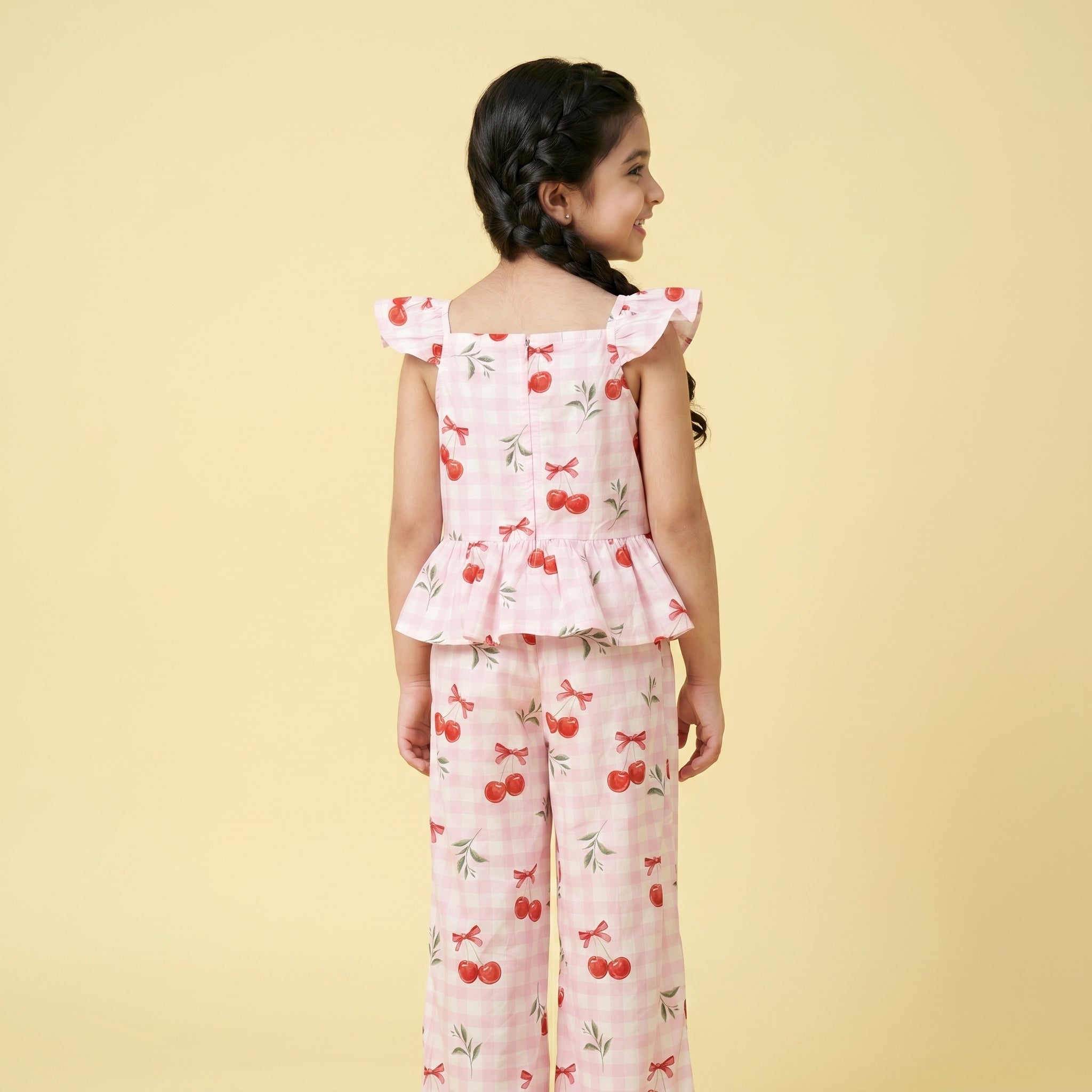 Amelie Pinky Cherry Cotton Cord Set - Bibbity Bobbity