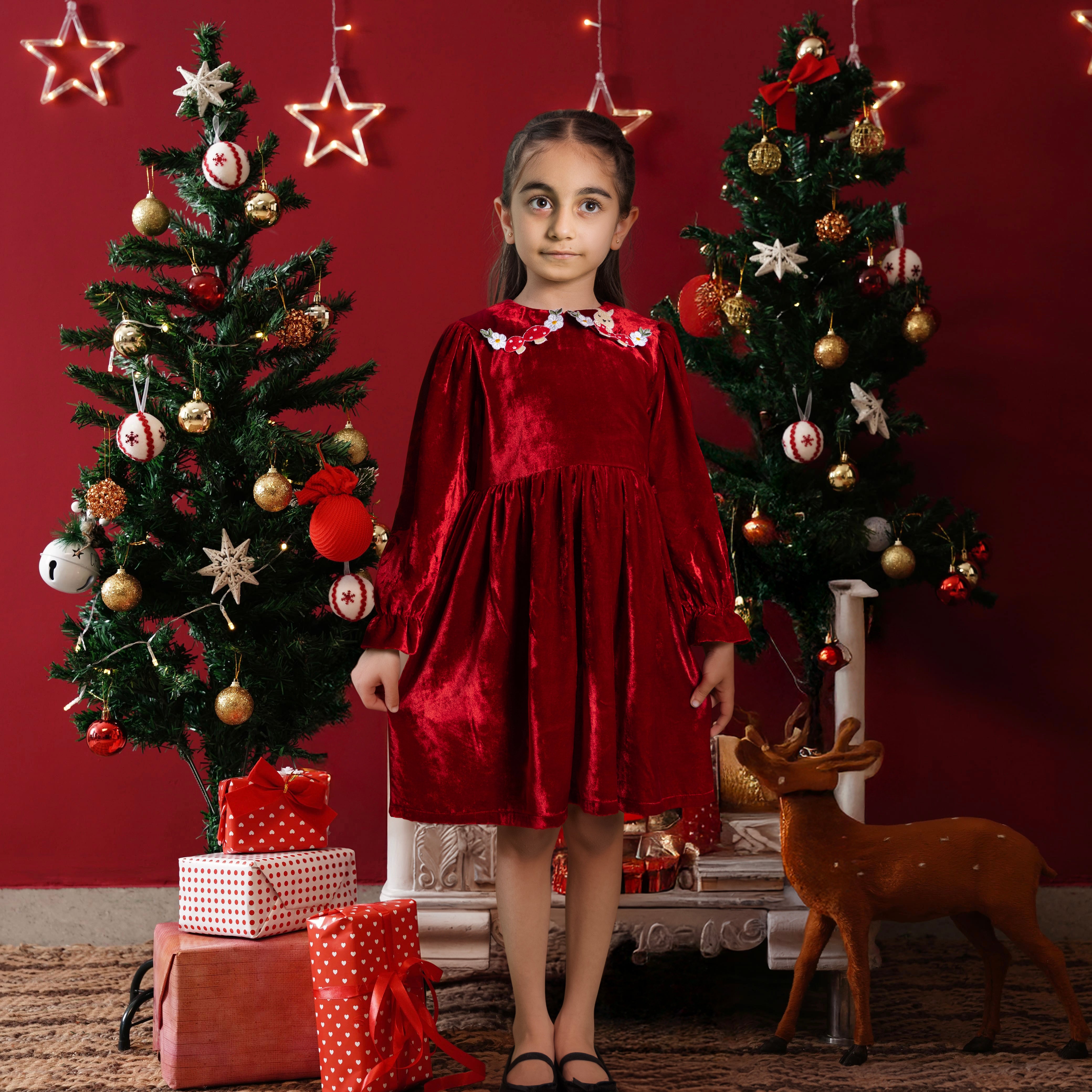 Aurelia Red Velvet Dress