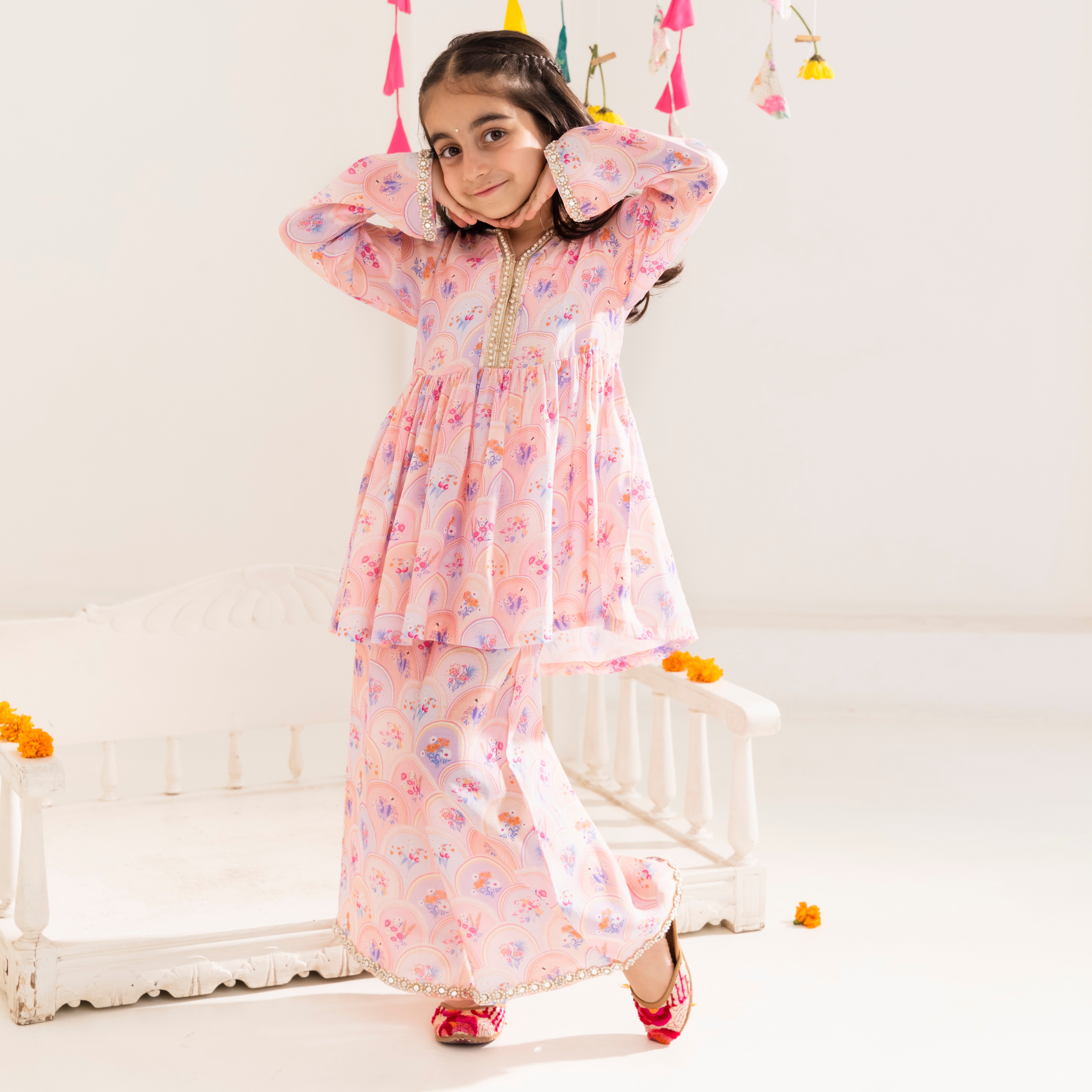 Azara Pink Short Kurta Set