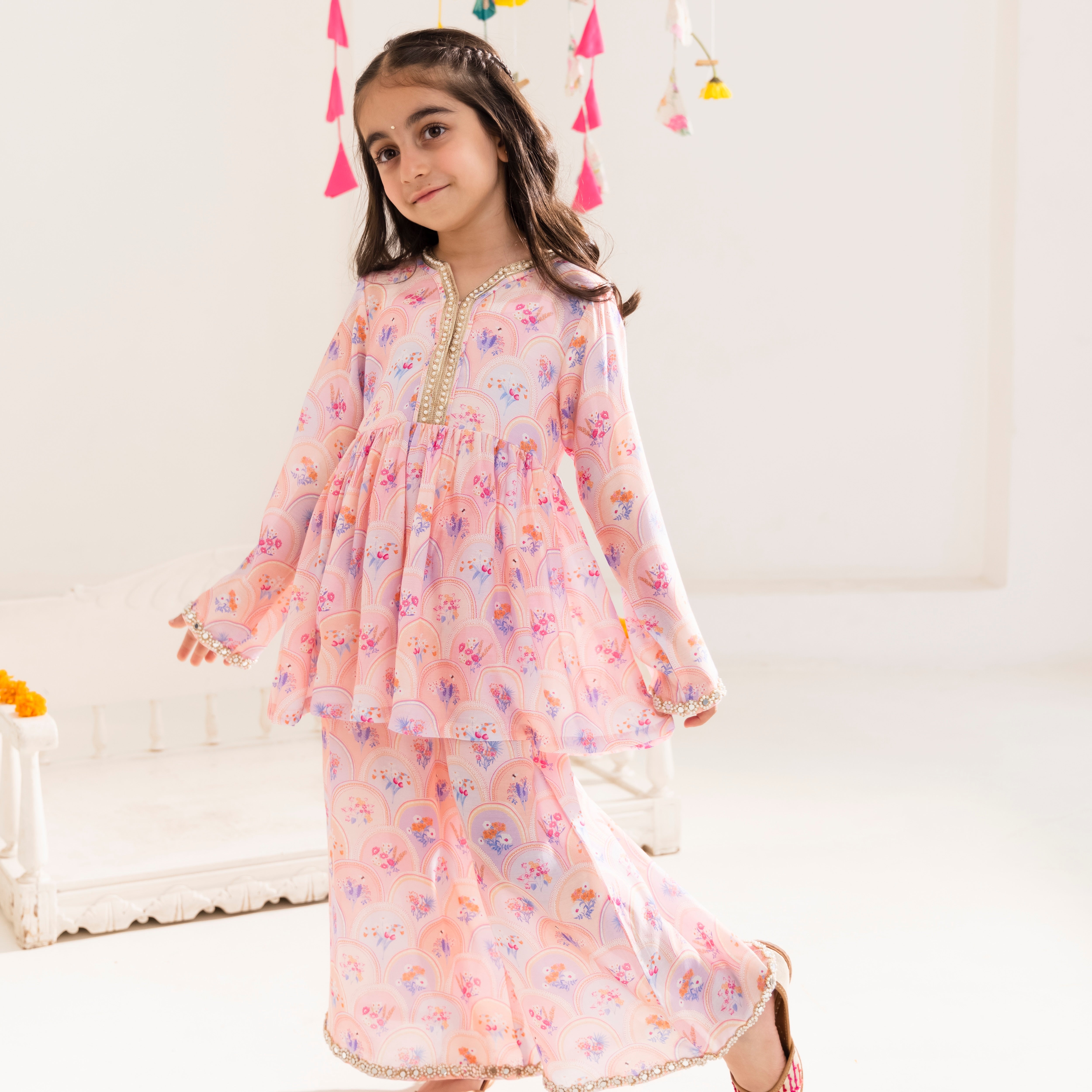 Azara Pink Short Kurta Set