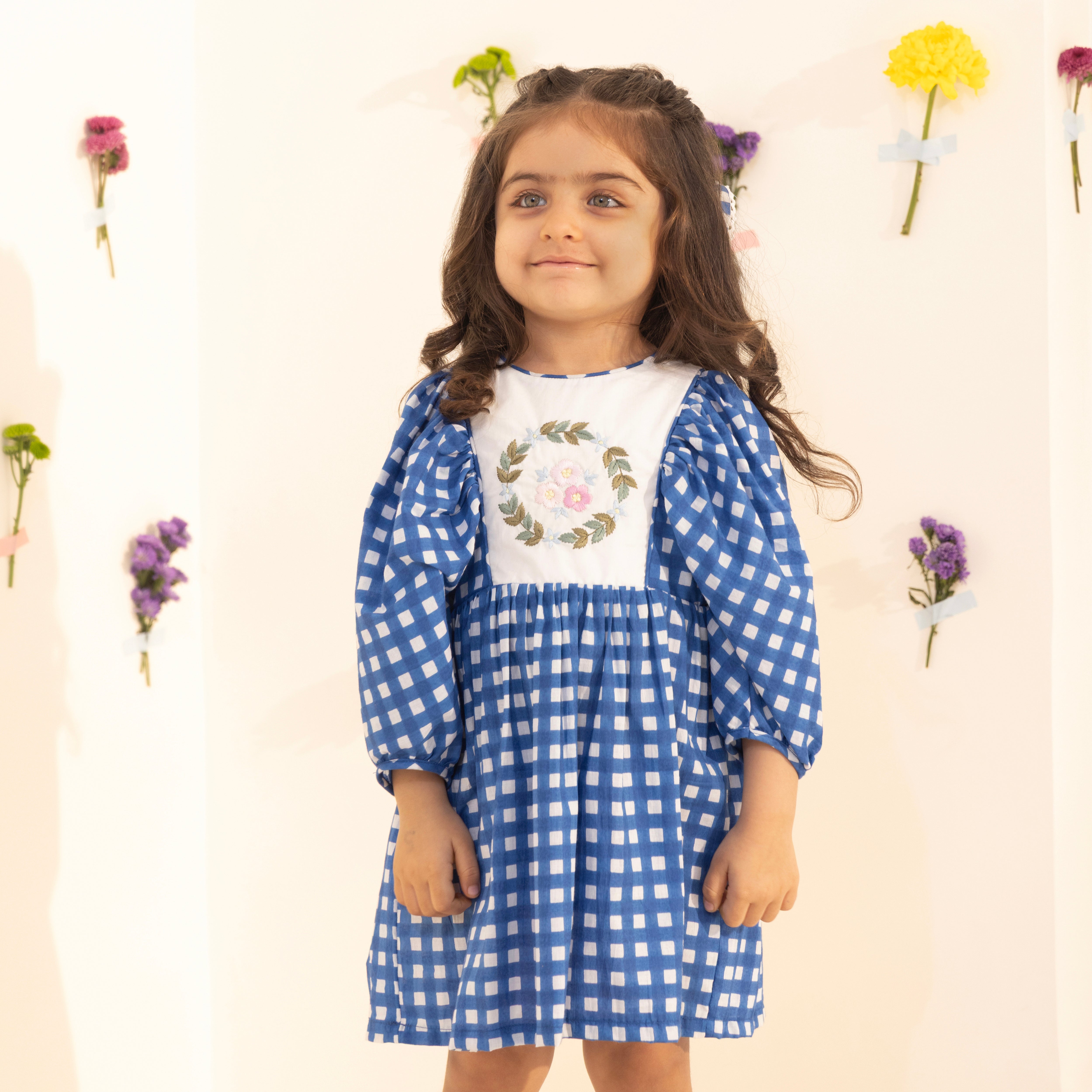 Celia Checkered Cotton Dress - Bibbity Bobbity