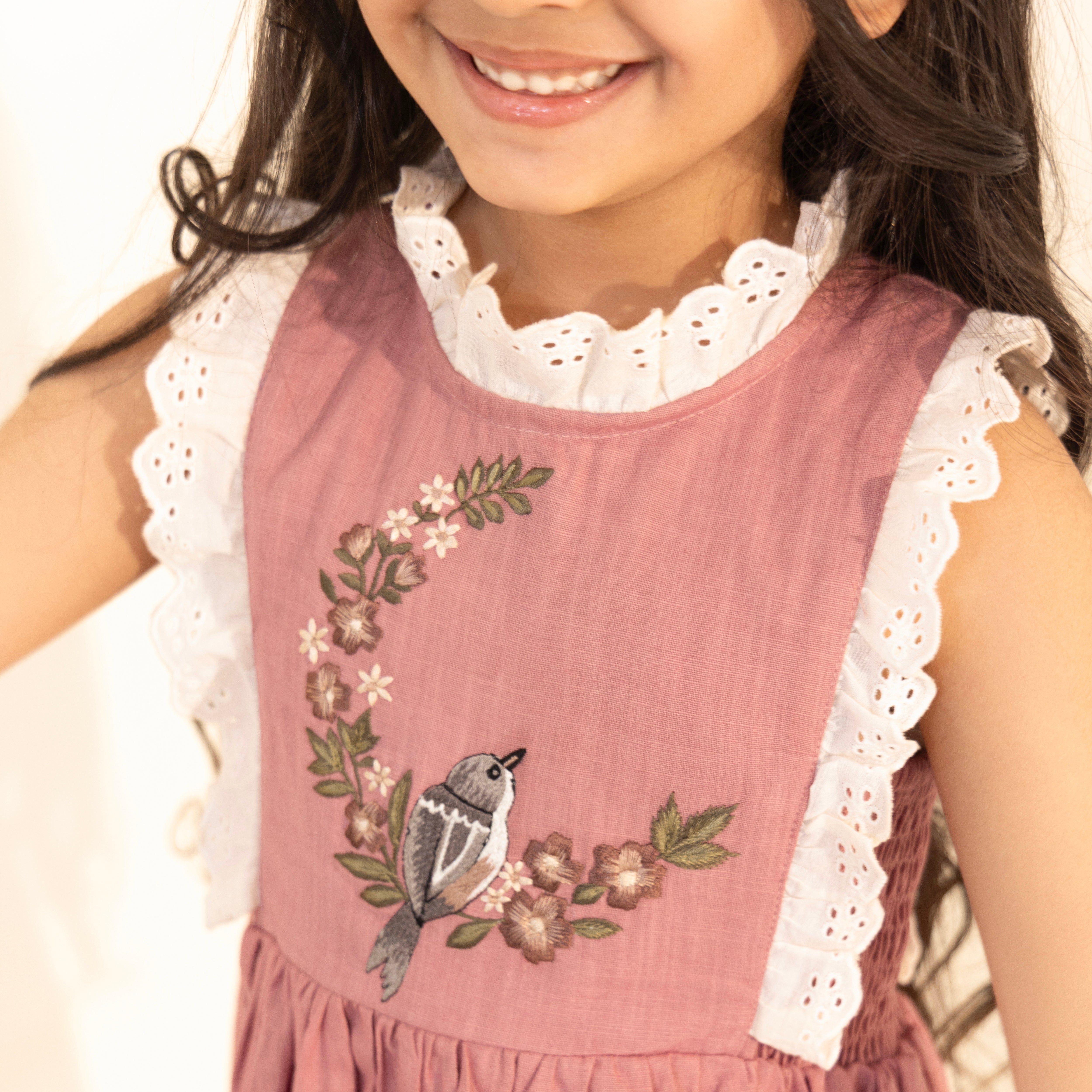 Elise Linen Embroidered Dress - Bibbity Bobbity