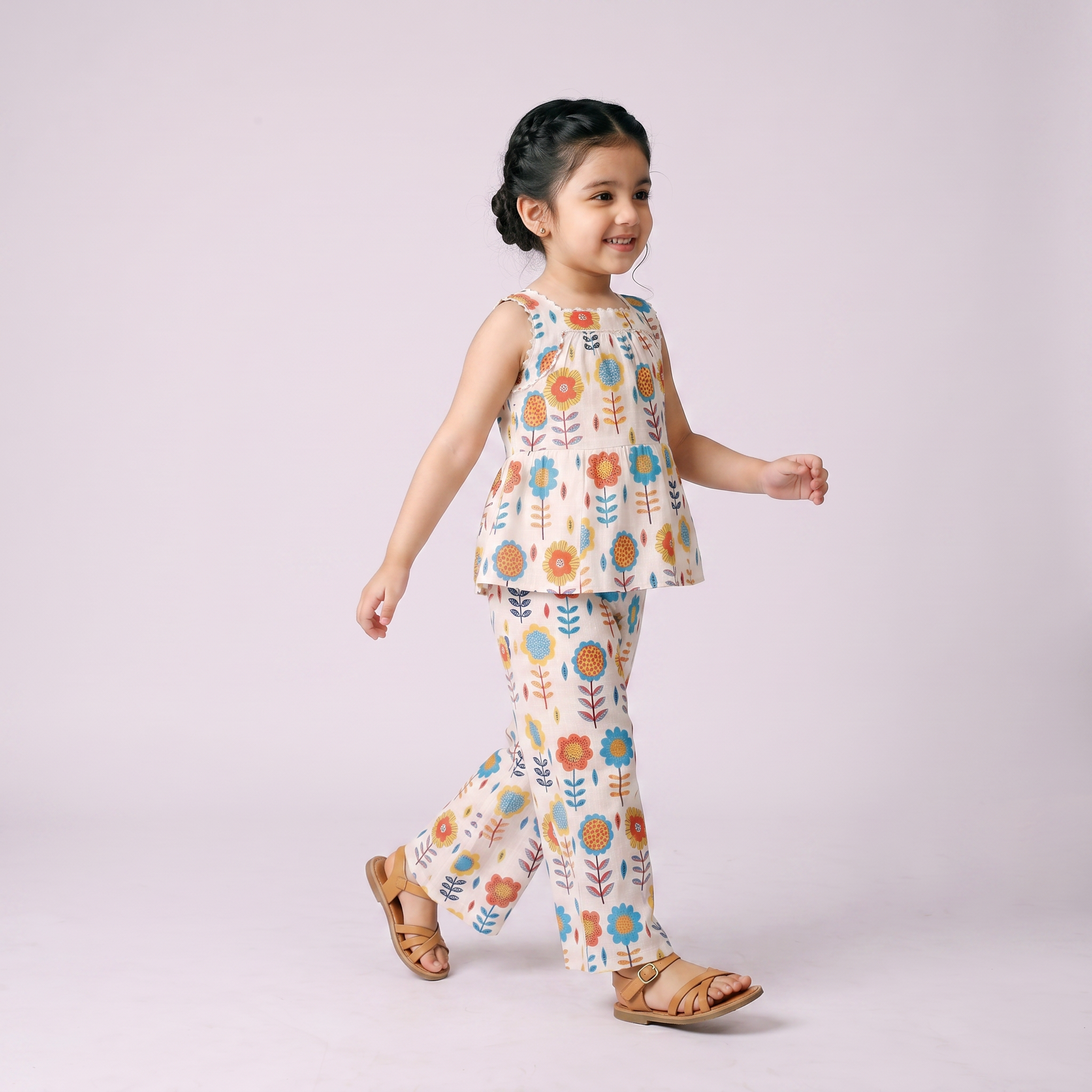 Solene floral Linen Coord Set