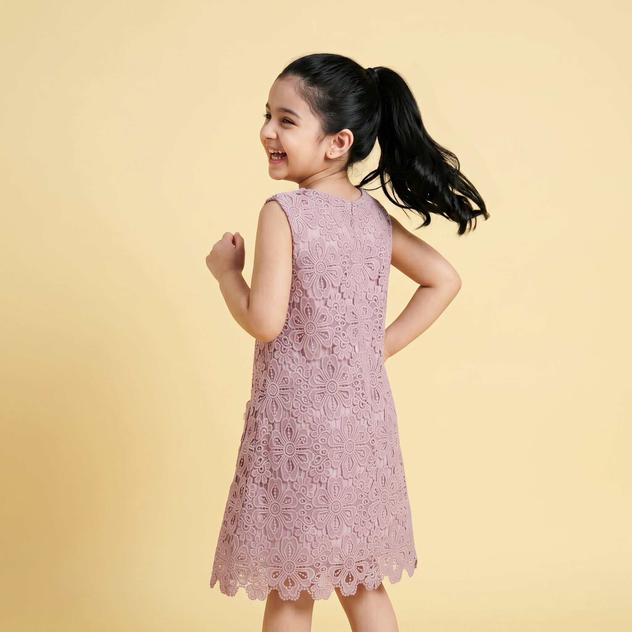 Madeleine Lavender Lace Dress