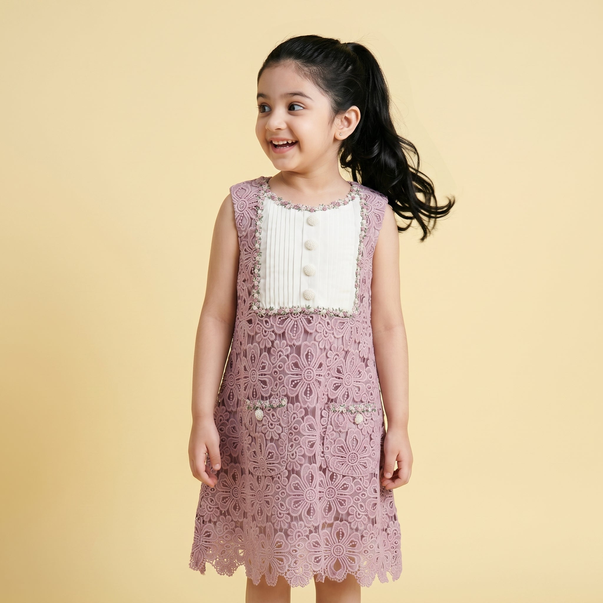 Madeleine Lavender Lace Dress