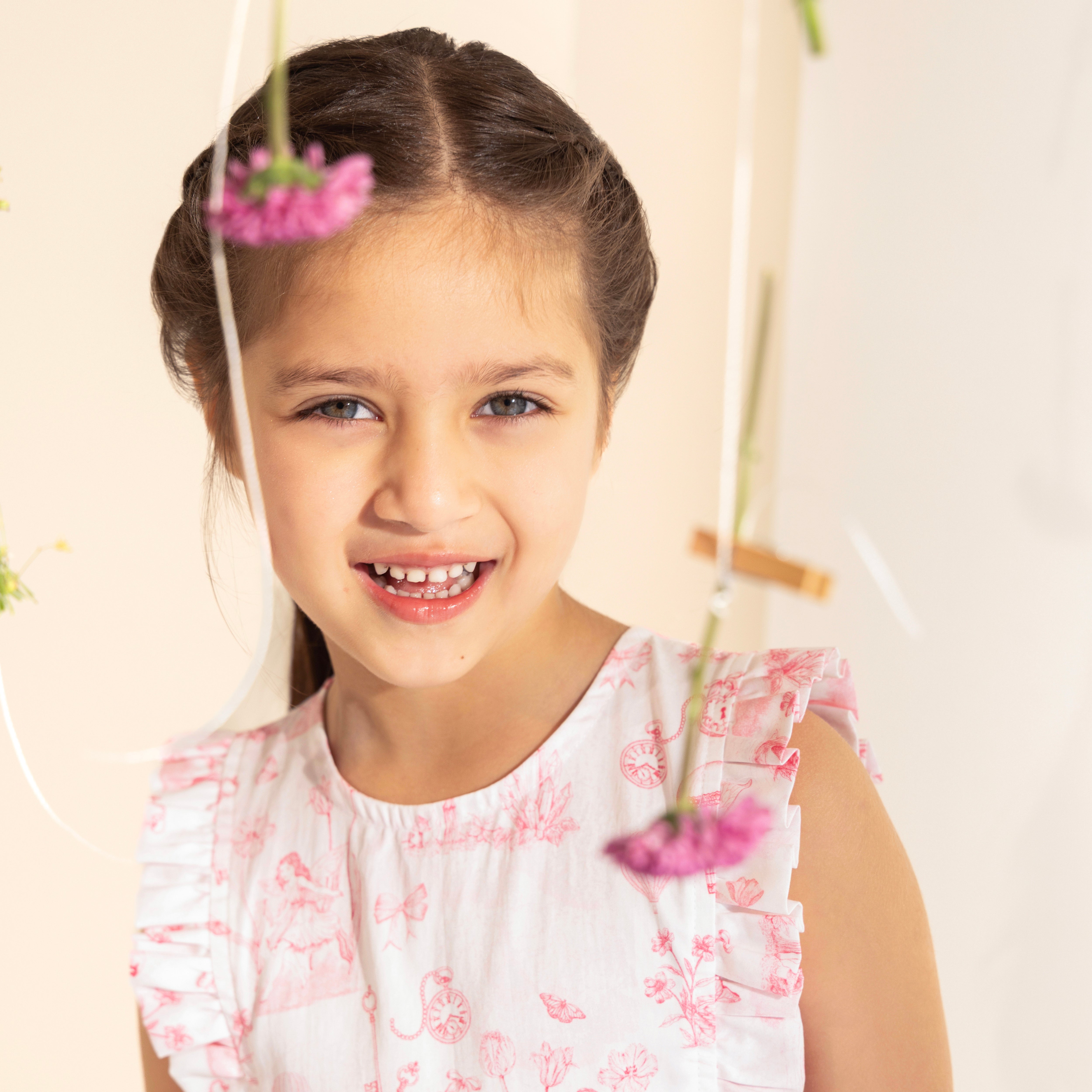 Iris Pink Toile Summer Dress - Bibbity Bobbity