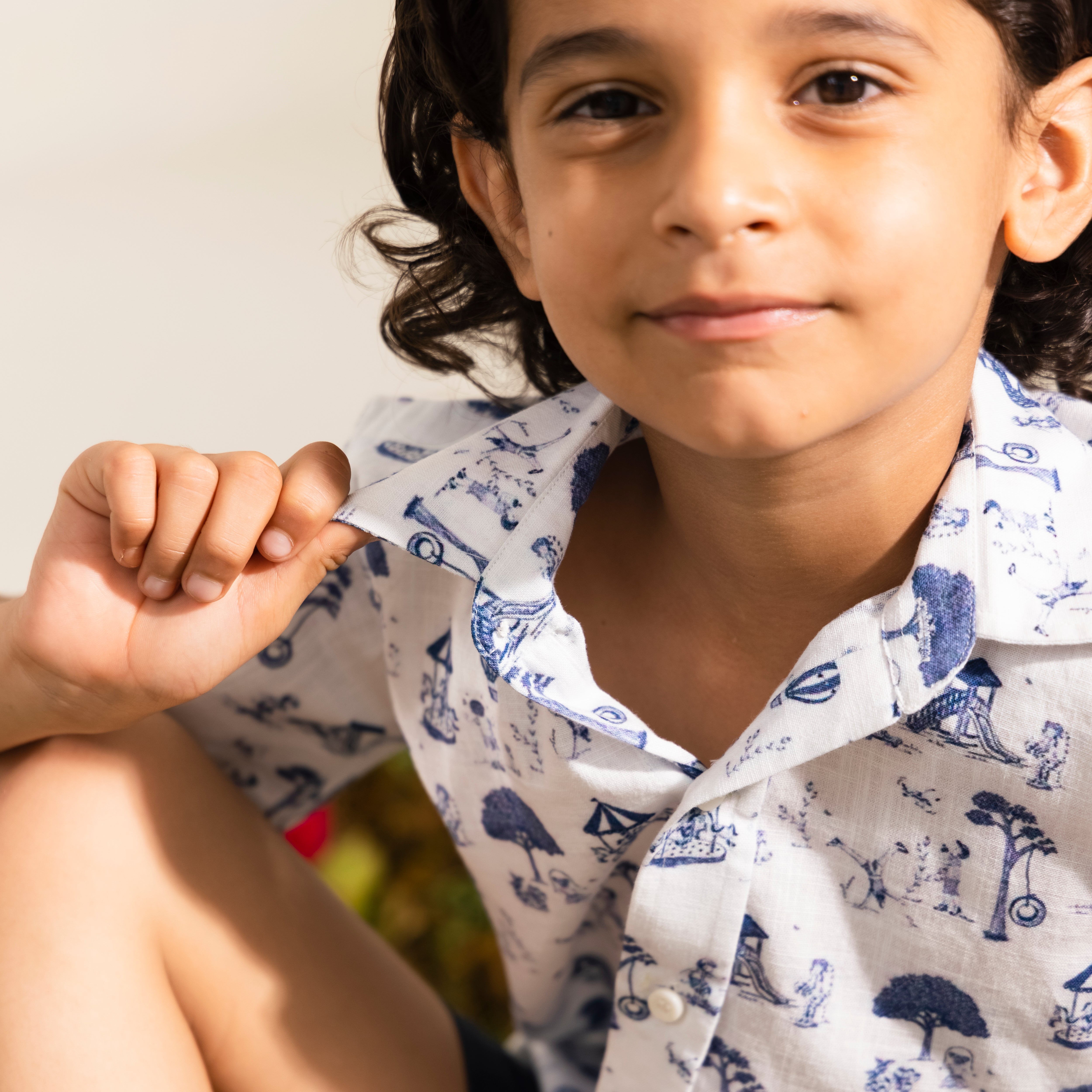 Kai Circus Print Linen Set