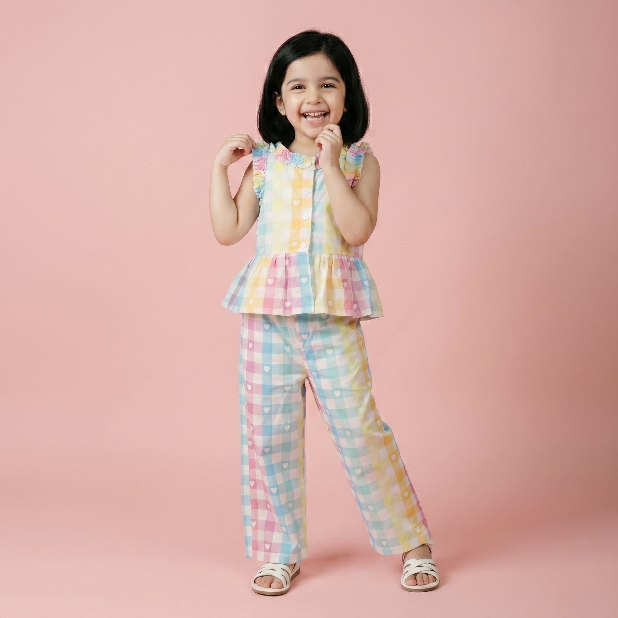 Lola Heart Cotton Coord Set with pants - Bibbity Bobbity