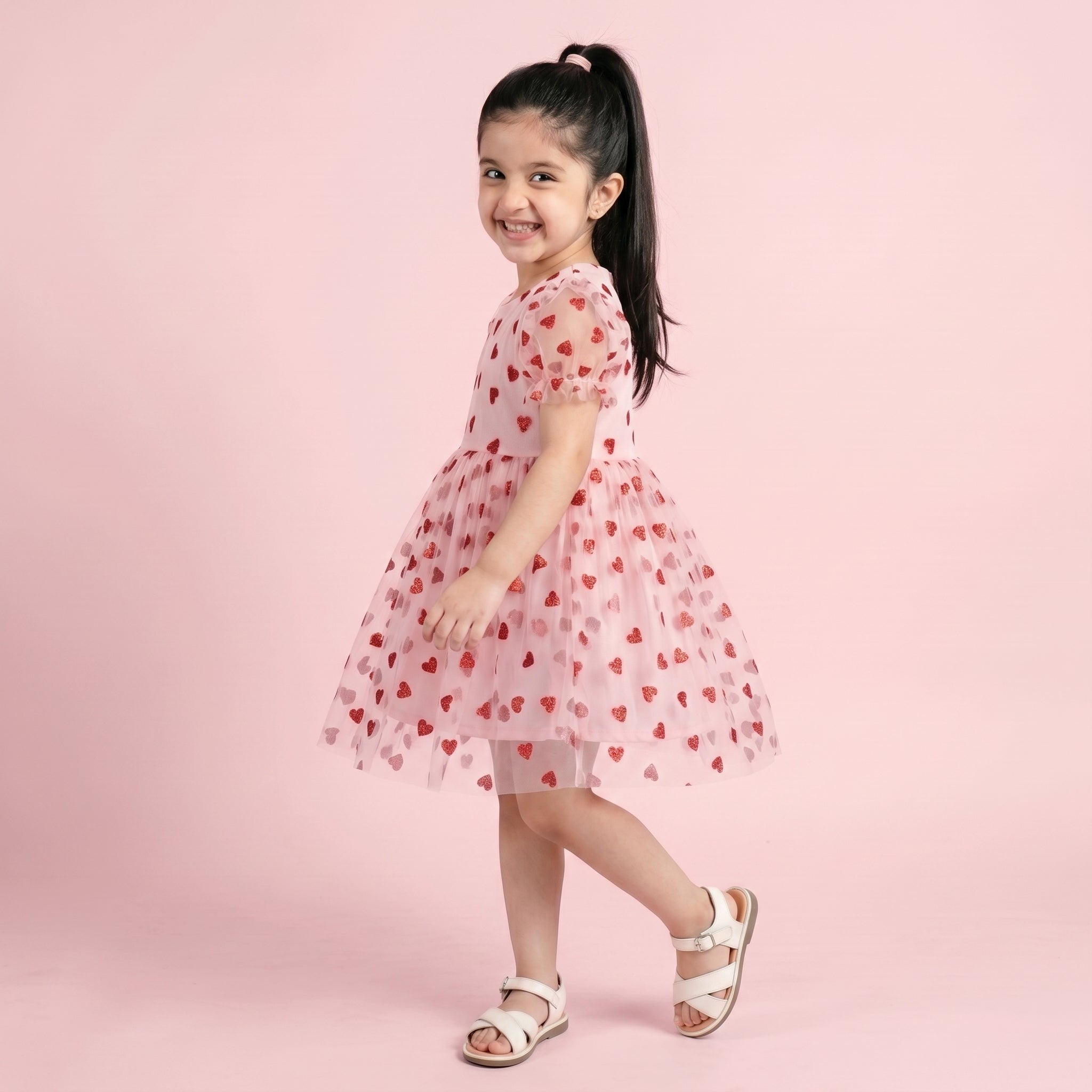 Mabel Pink Heart Baby Dress - Bibbity Bobbity