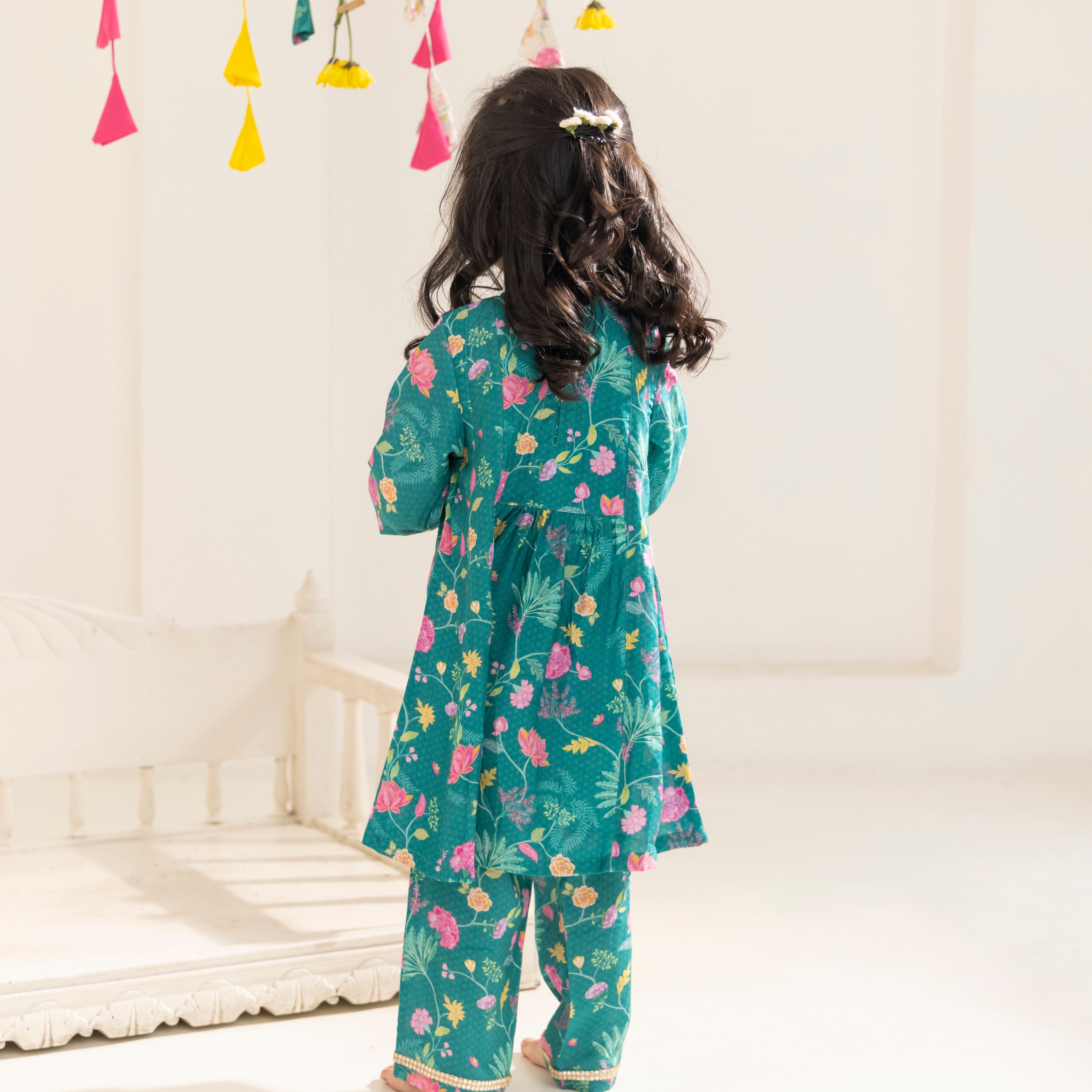 Mehrun Green Kurta Set - Bibbity Bobbity