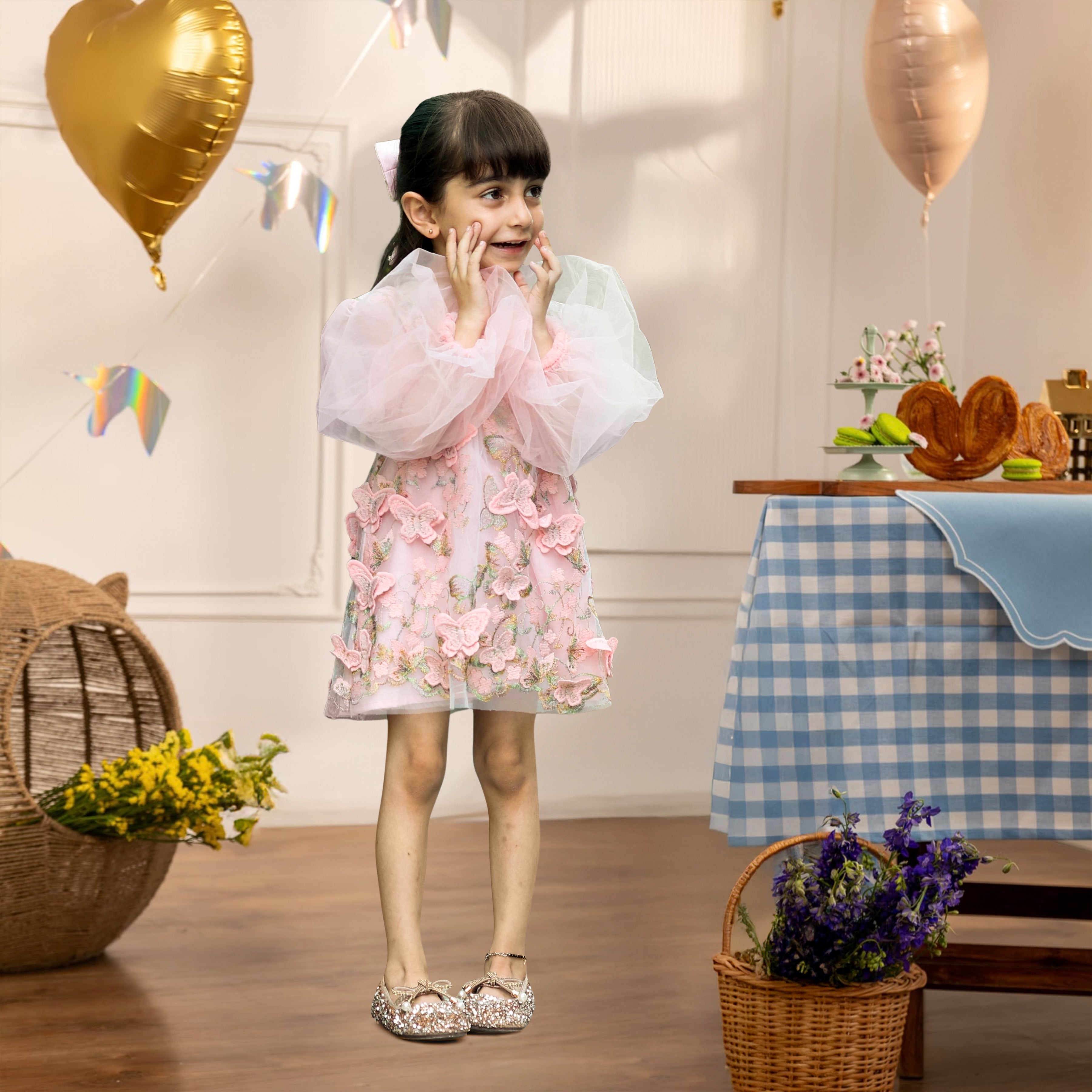 Merve Butterfly Party Dress