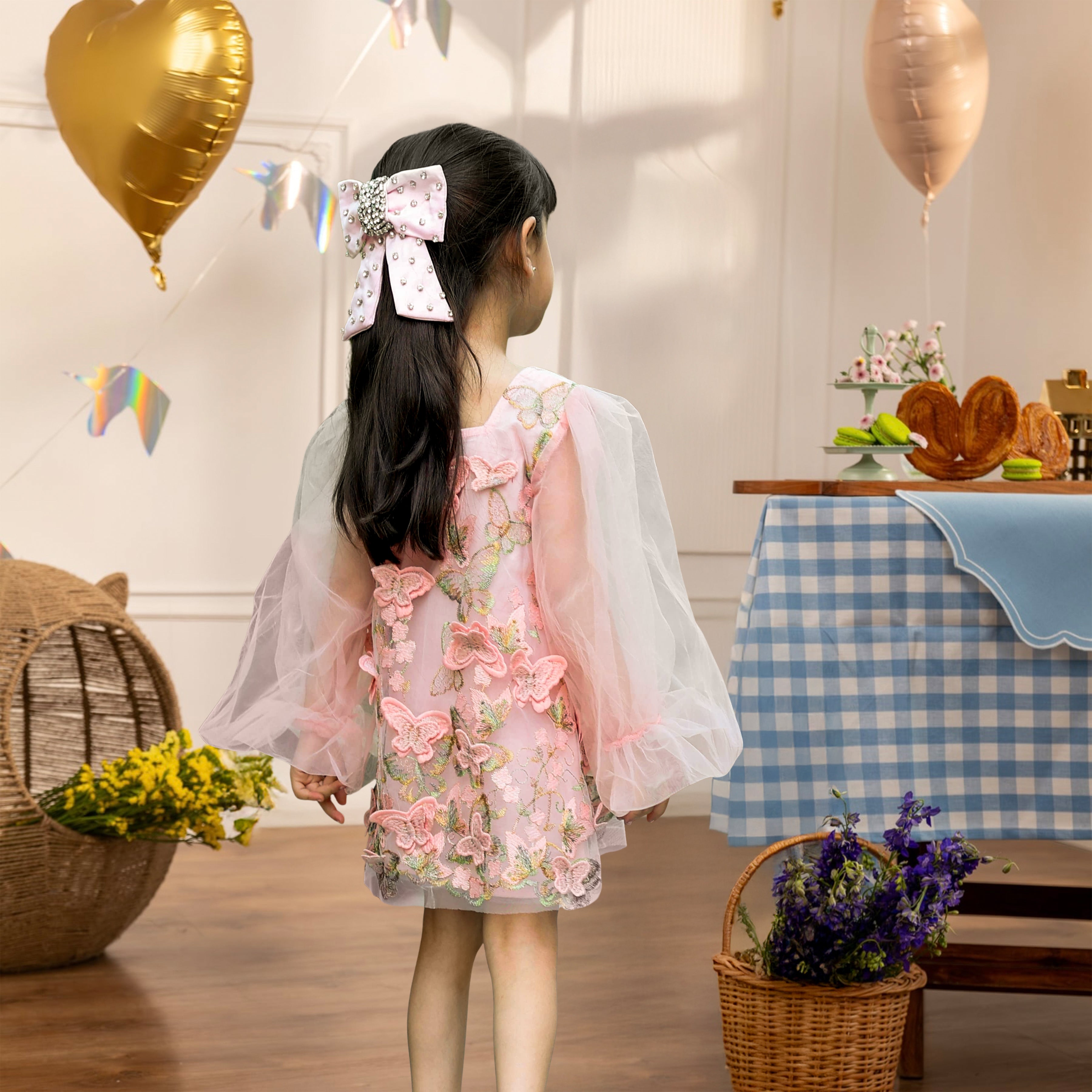 Merve Butterfly Party Dress