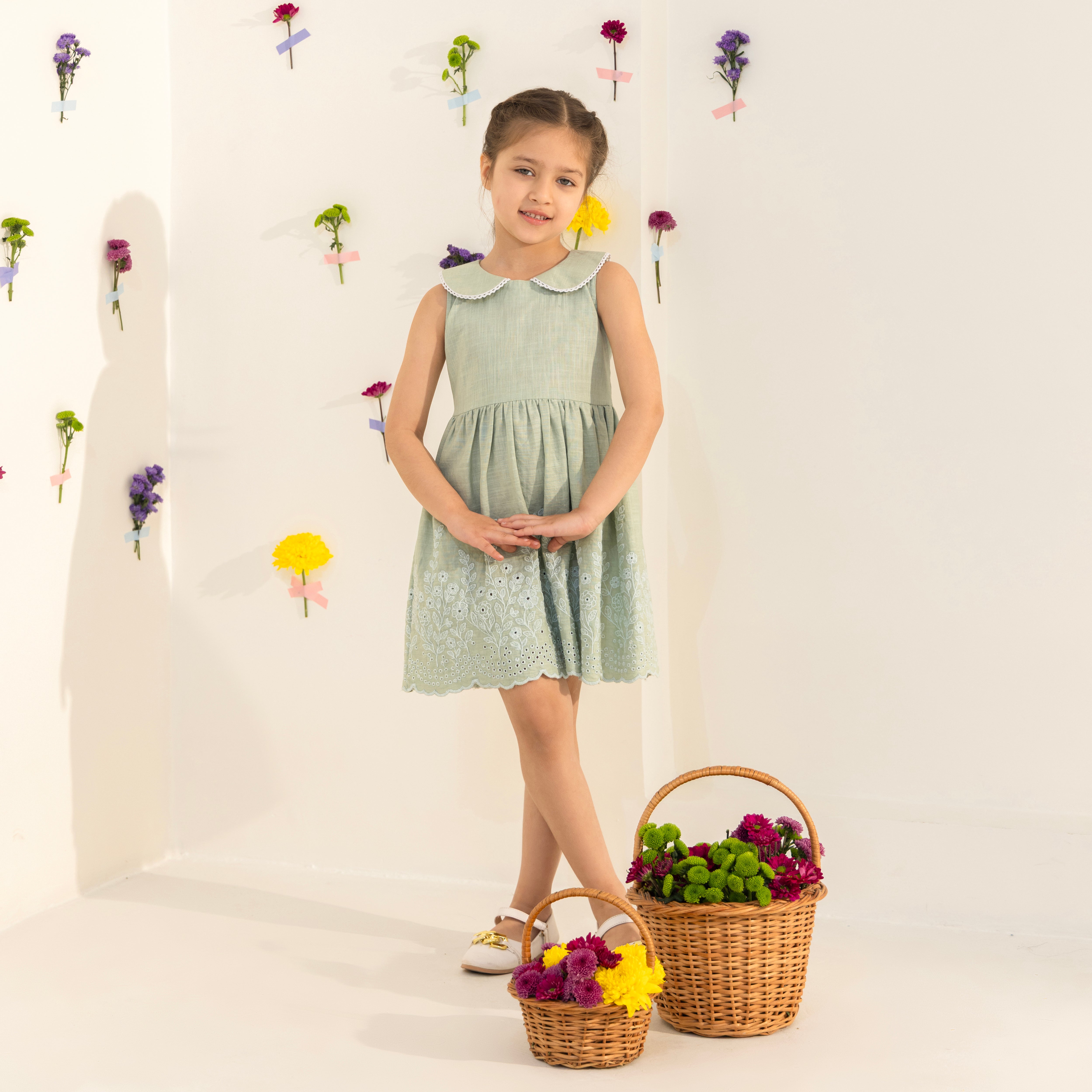 Mirae Green Linen Dress - Bibbity Bobbity