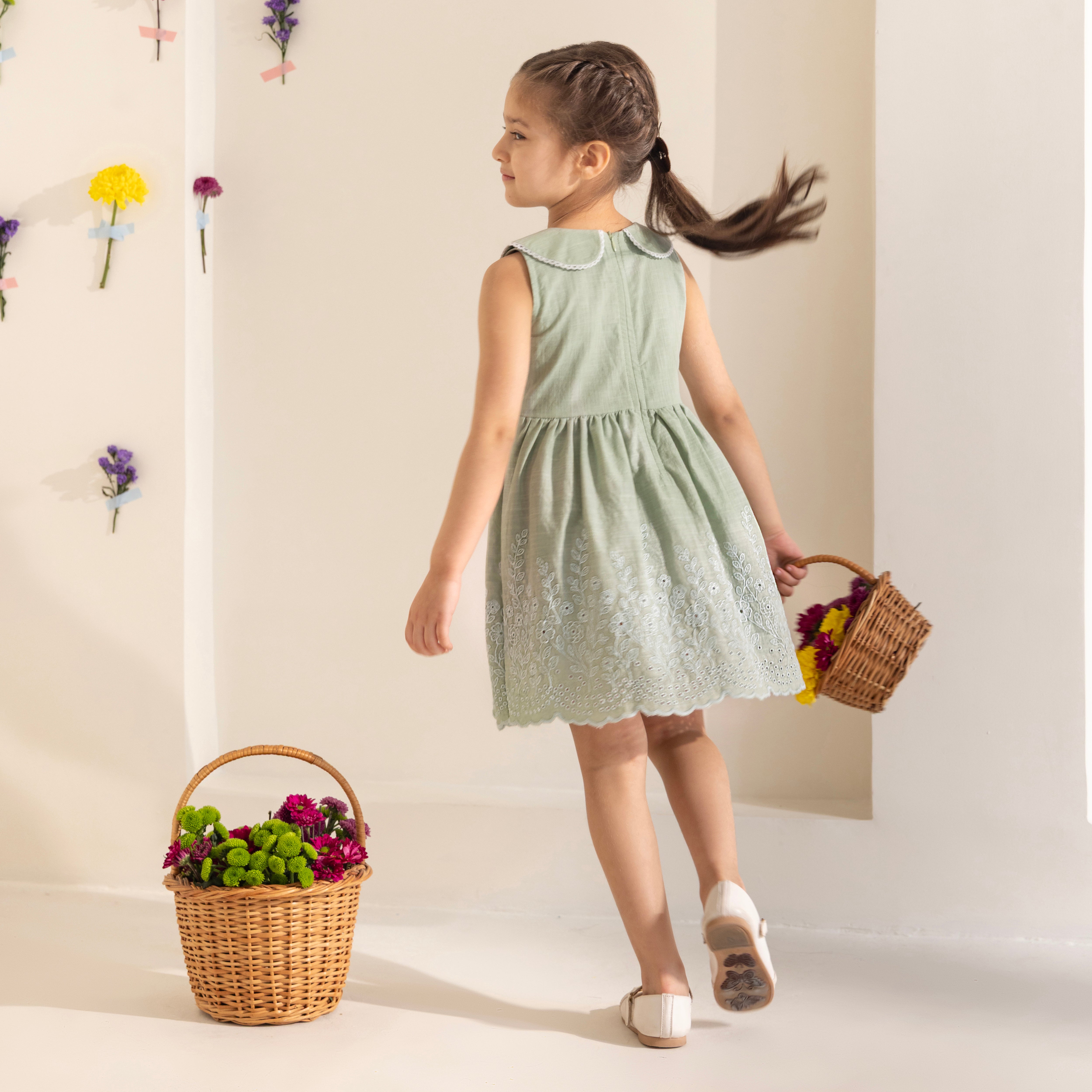 Mirae Green Linen Dress - Bibbity Bobbity