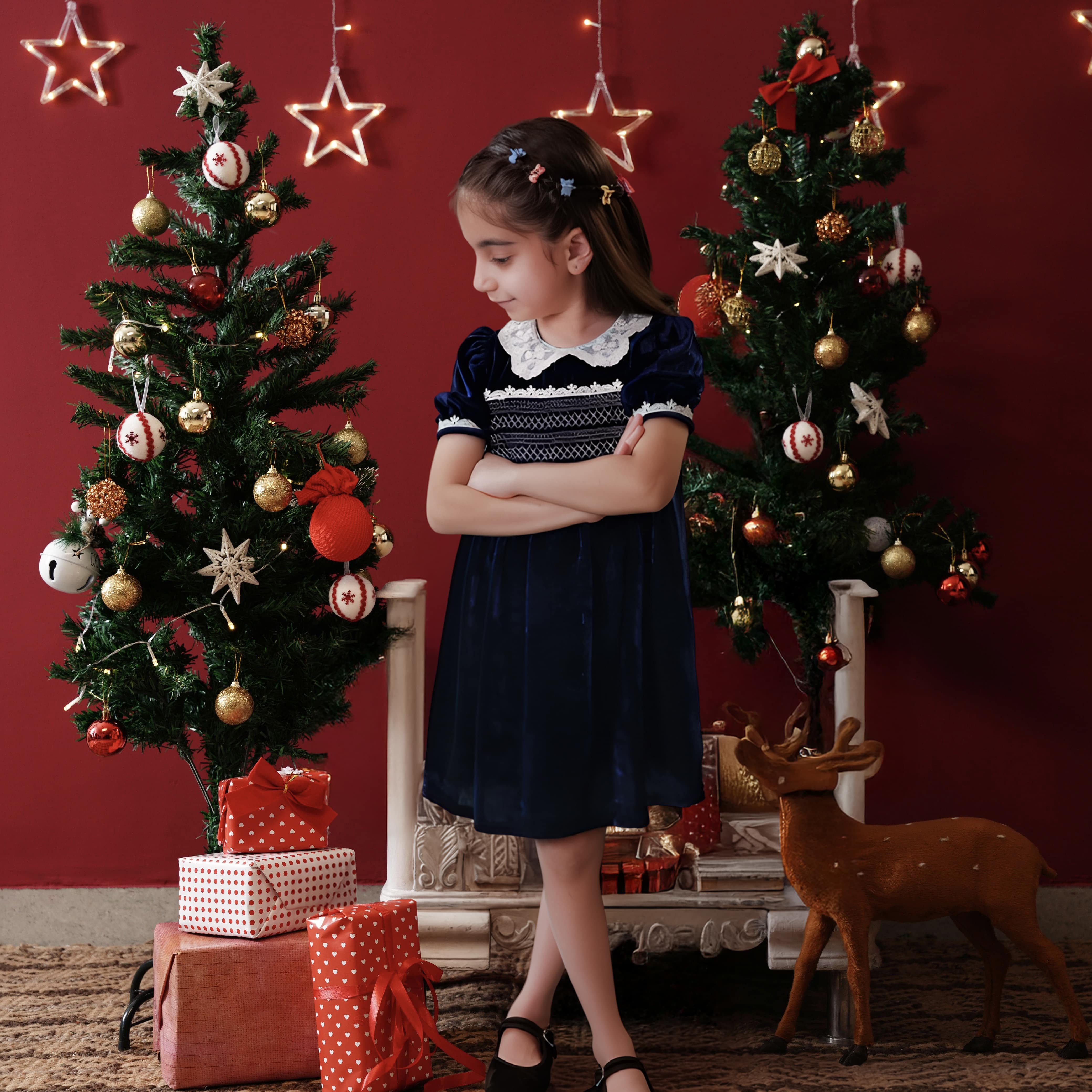 Selene Blue Velvet Dress