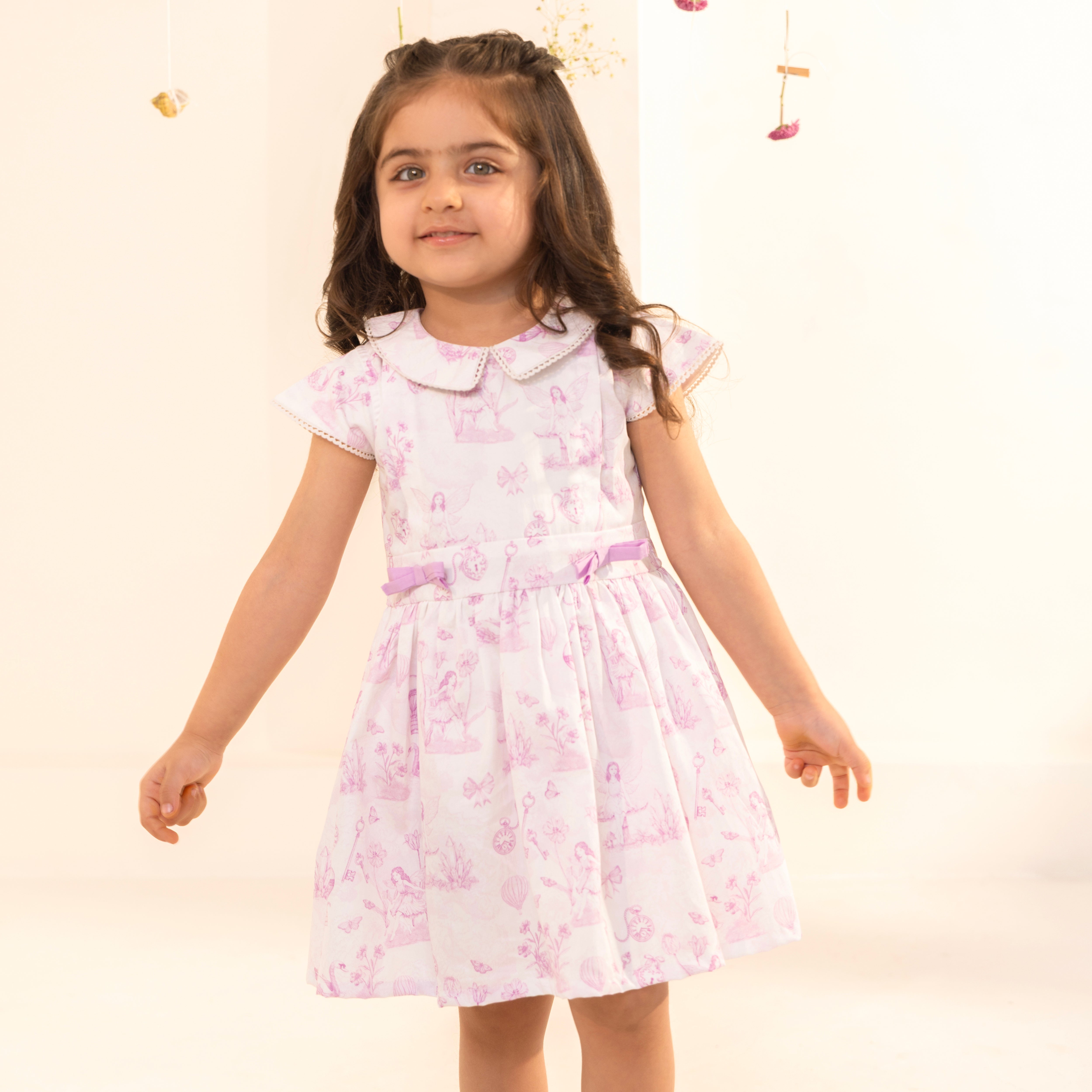 Vivi Lilac Toile Summer Dress - Bibbity Bobbity