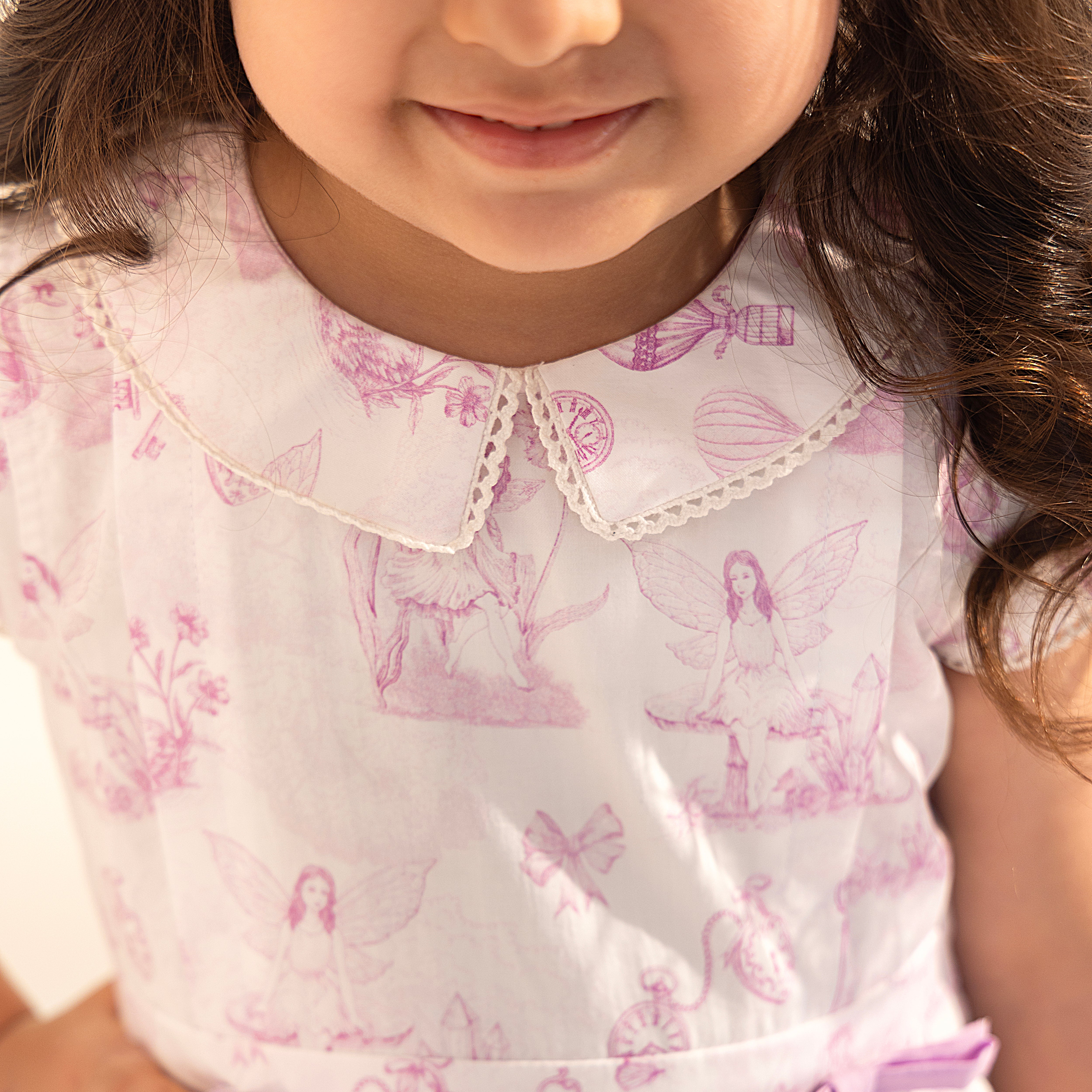 Vivi Lilac Toile Summer Dress - Bibbity Bobbity