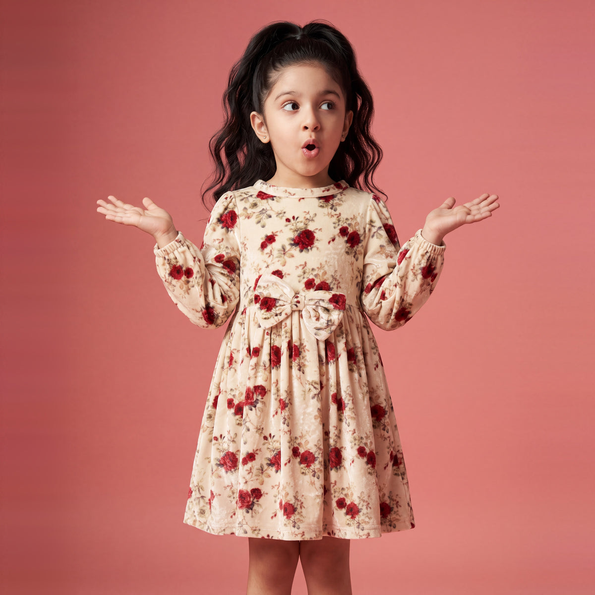 Zara Printed Velvet Dress