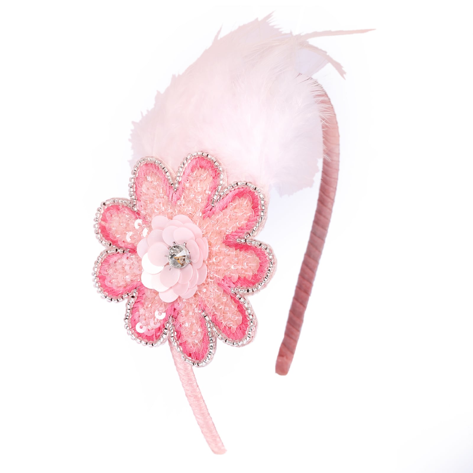 Pink Feather Hairband